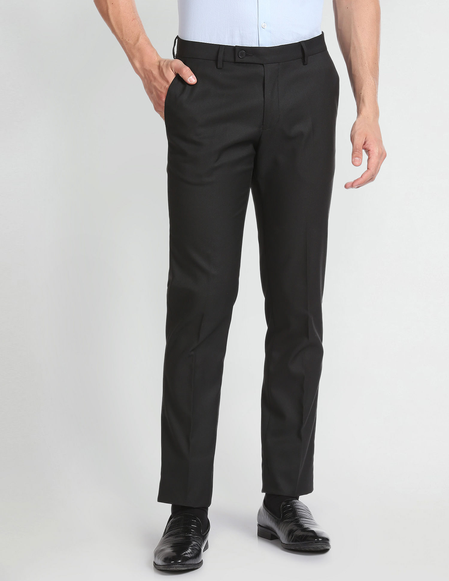 Arrow Tailored Regular Fit Twill Formal Trousers