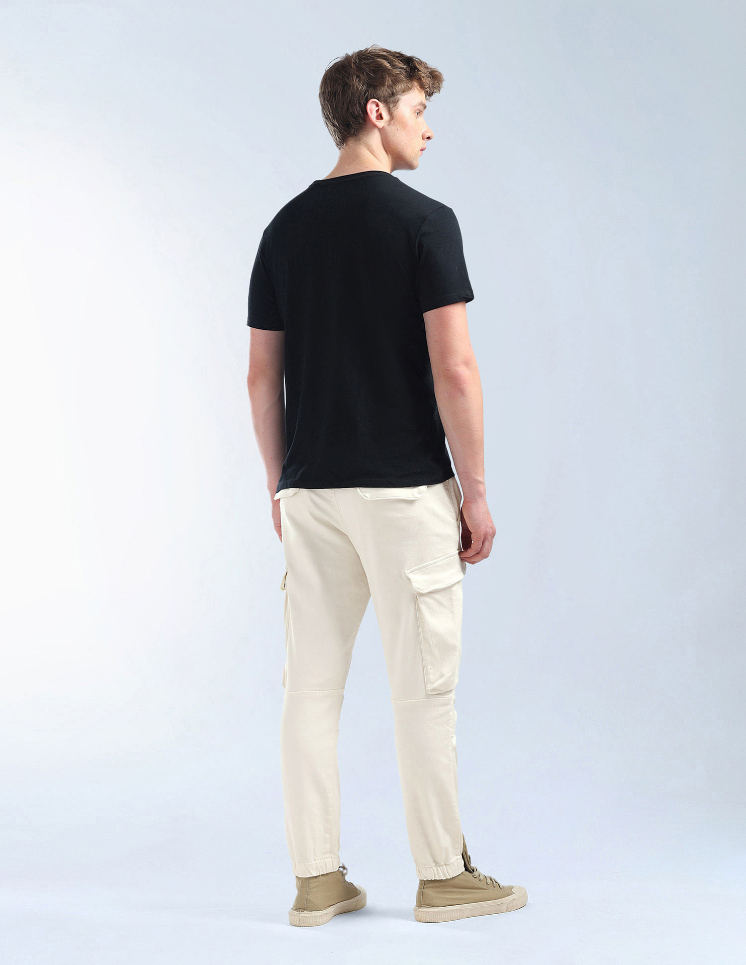 Flying Machine Solid Relaxed Fit Knitted Joggers