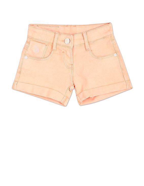 U.S. Polo Assn. Kids Mid Rise Solid Shorts