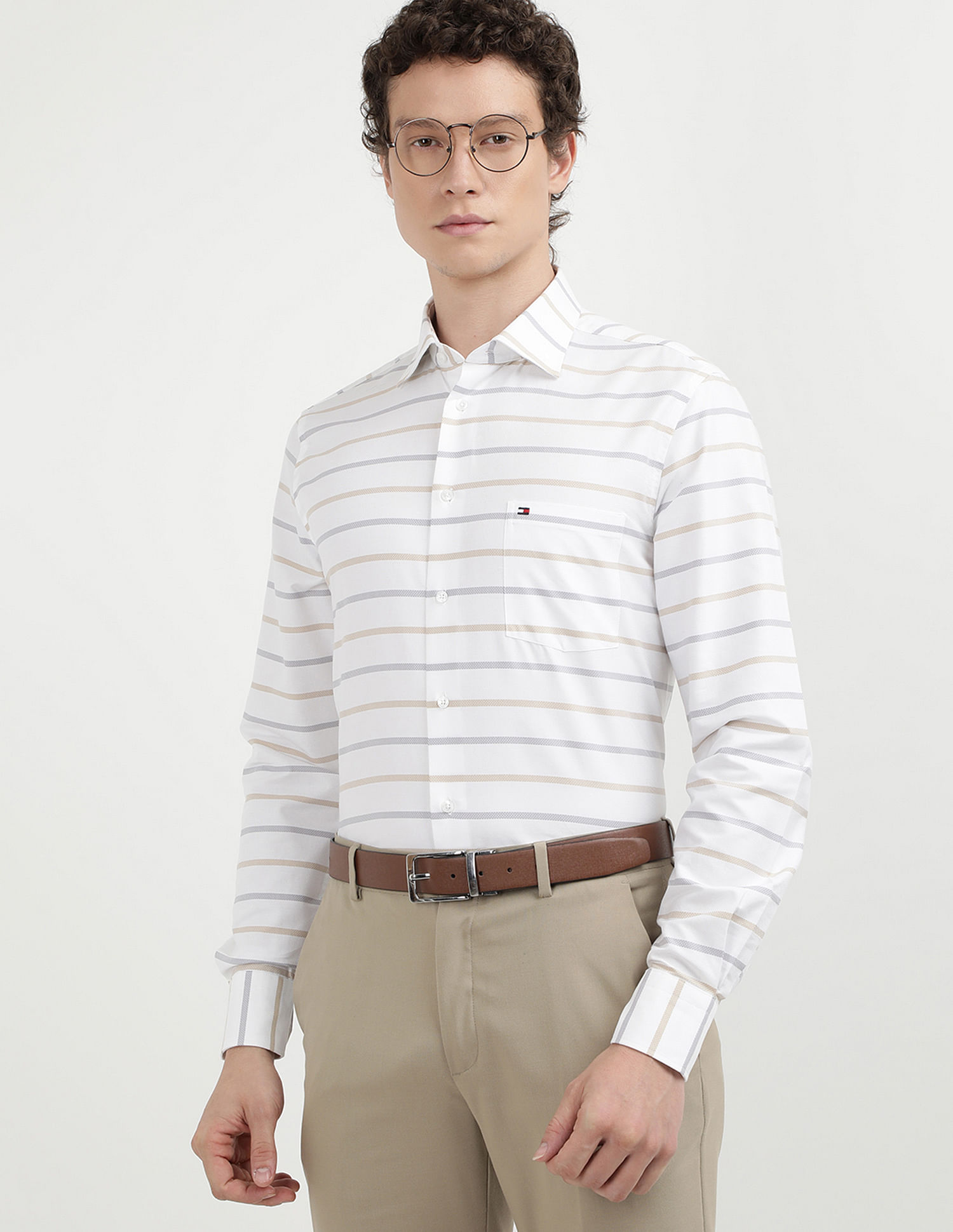 Tommy Hilfiger Dobby Striped Regular Fit Shirt
