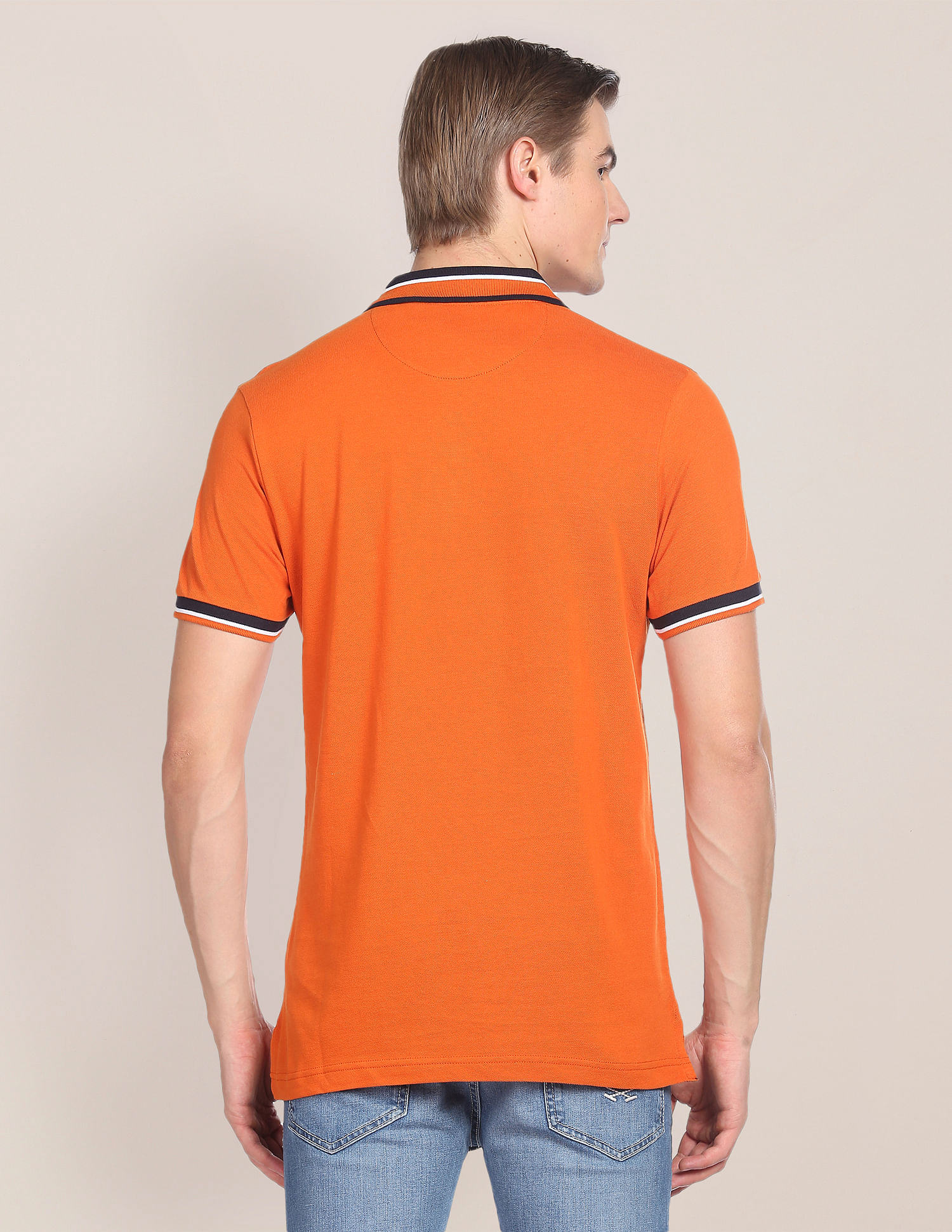 U.S. Polo Assn. Striped Collar Slim Fit Polo Shirt