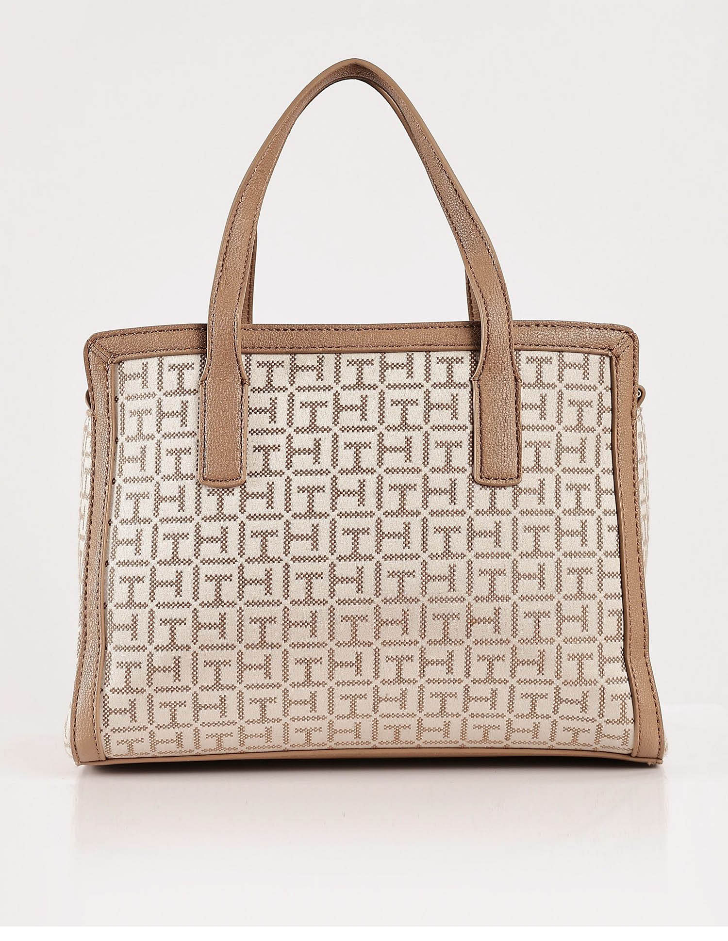 Tommy Hilfiger Logo Brown Polyester Hand Bag
