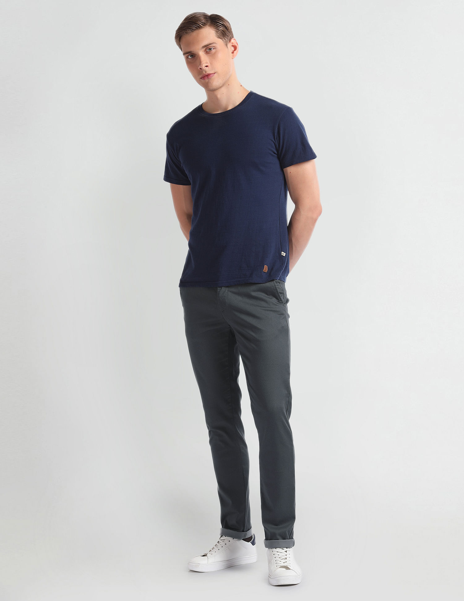 Arrow Sports Mid Rise Smart Flex Trousers