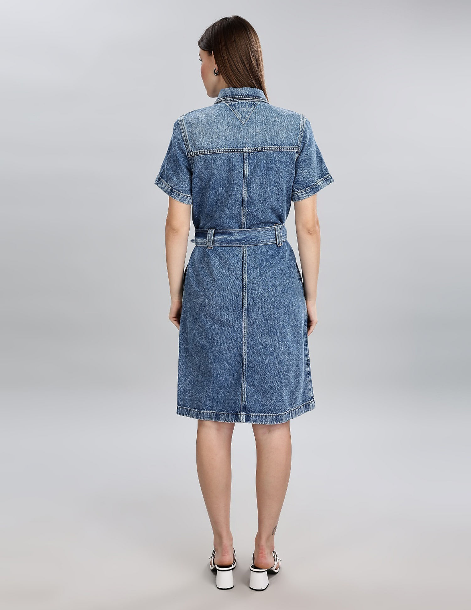 Tommy Hilfiger Cotton Spread Collar Denim Dress