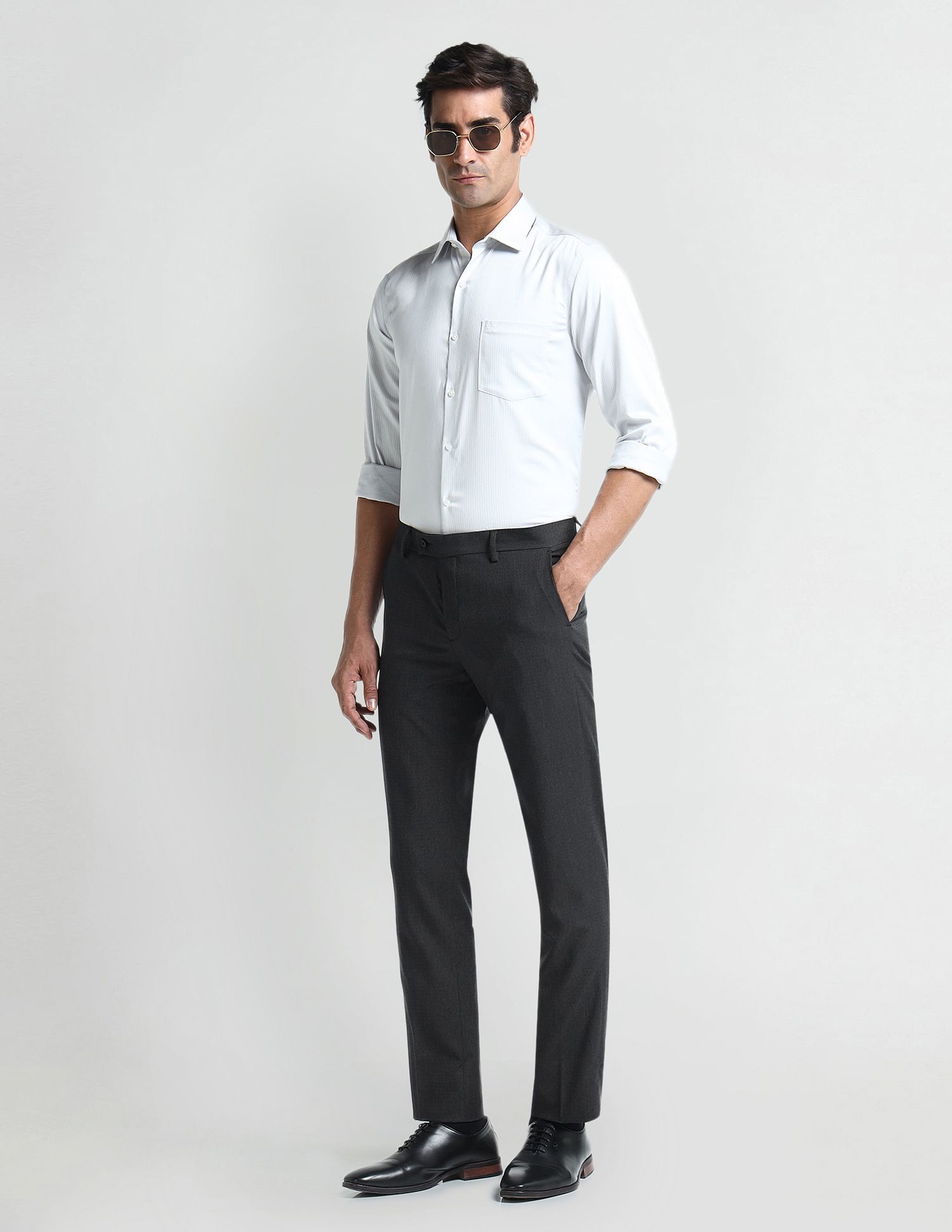 Arrow Mid Rise Tapered Fit Trousers