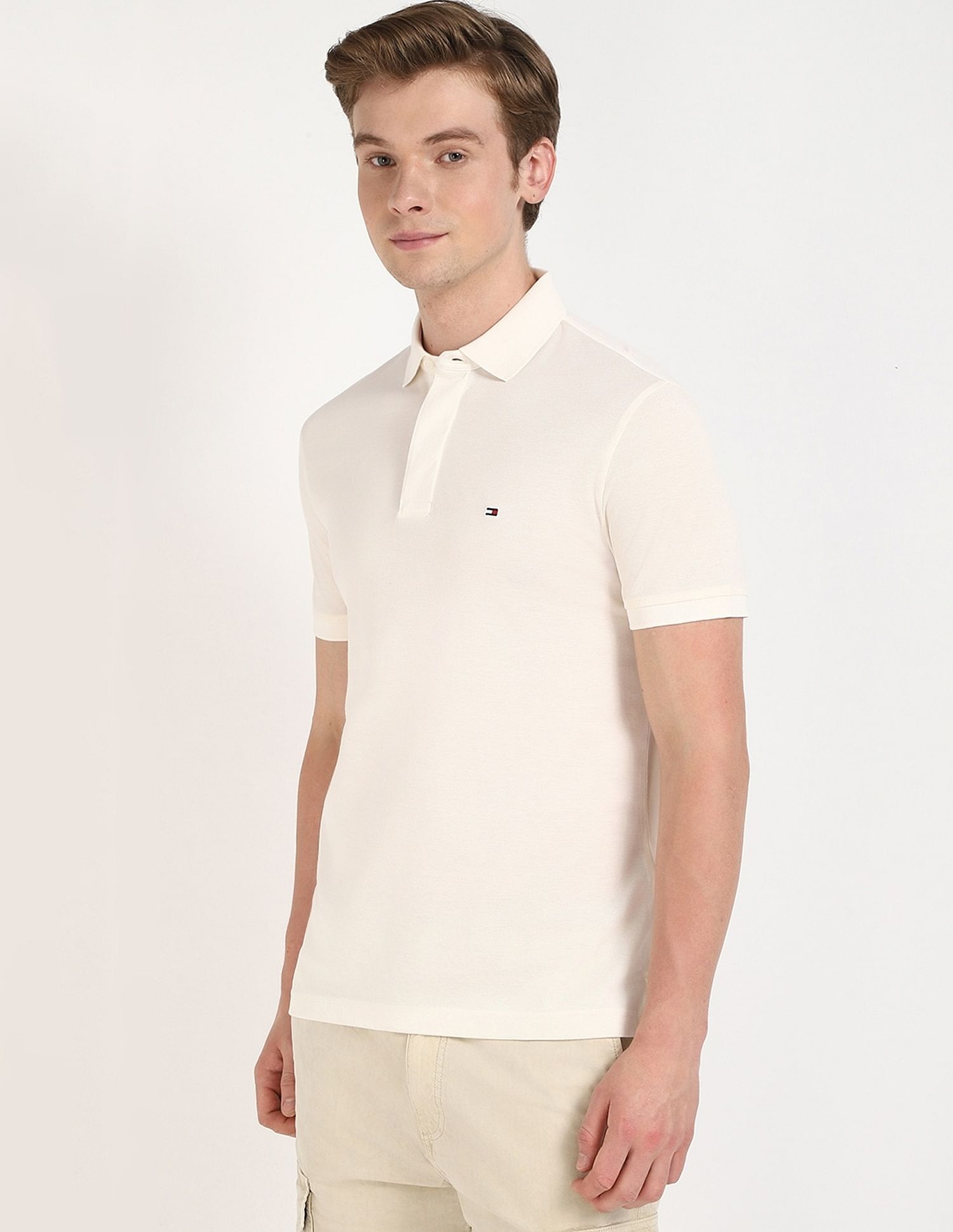 Tommy Hilfiger Solid Regular-Fit Cotton Polo Shirt
