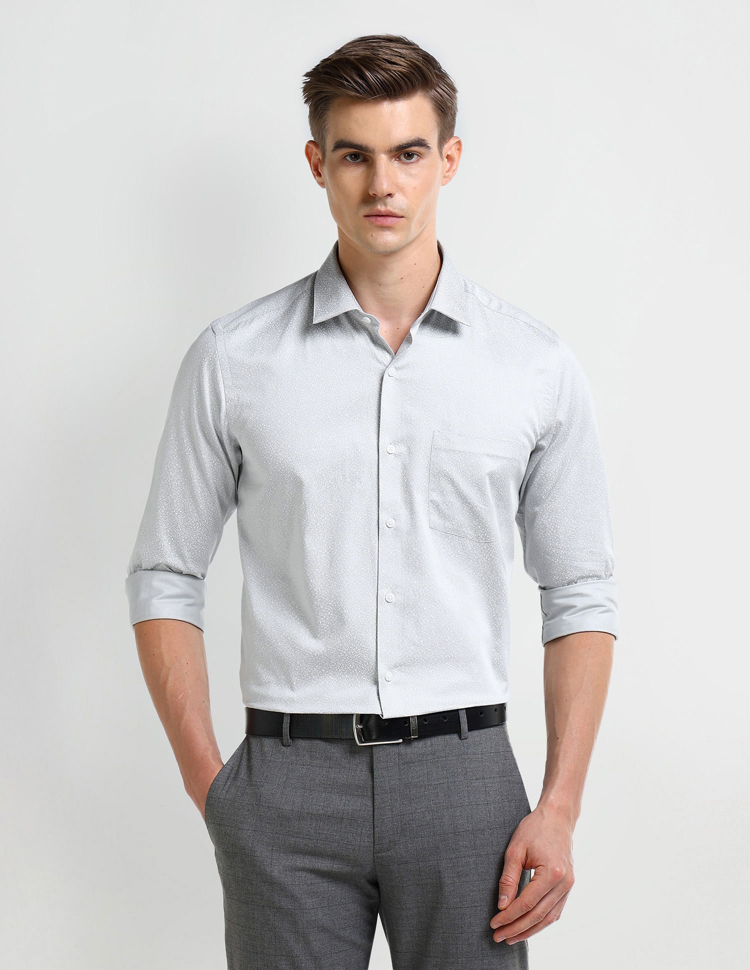 Arrow Manhattan Slim Fit Satin Shirt