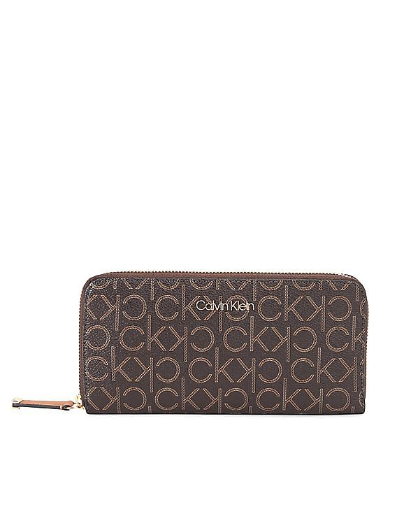 draai pensioen Comorama Buy Calvin Klein Women Brown Zip Around Monogram Wallet - NNNOW.com