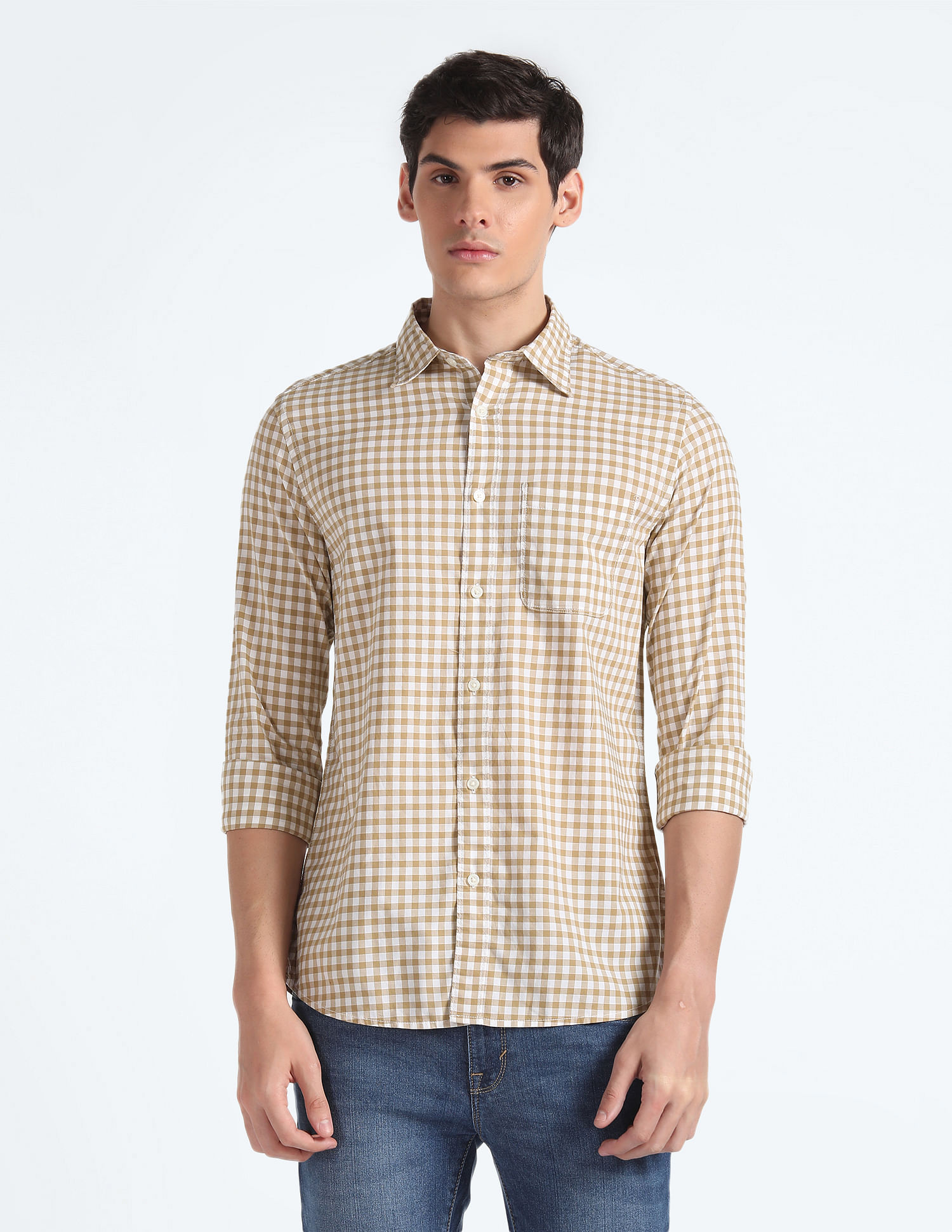 Flying Machine Spread Collar Slim Fit Shirt