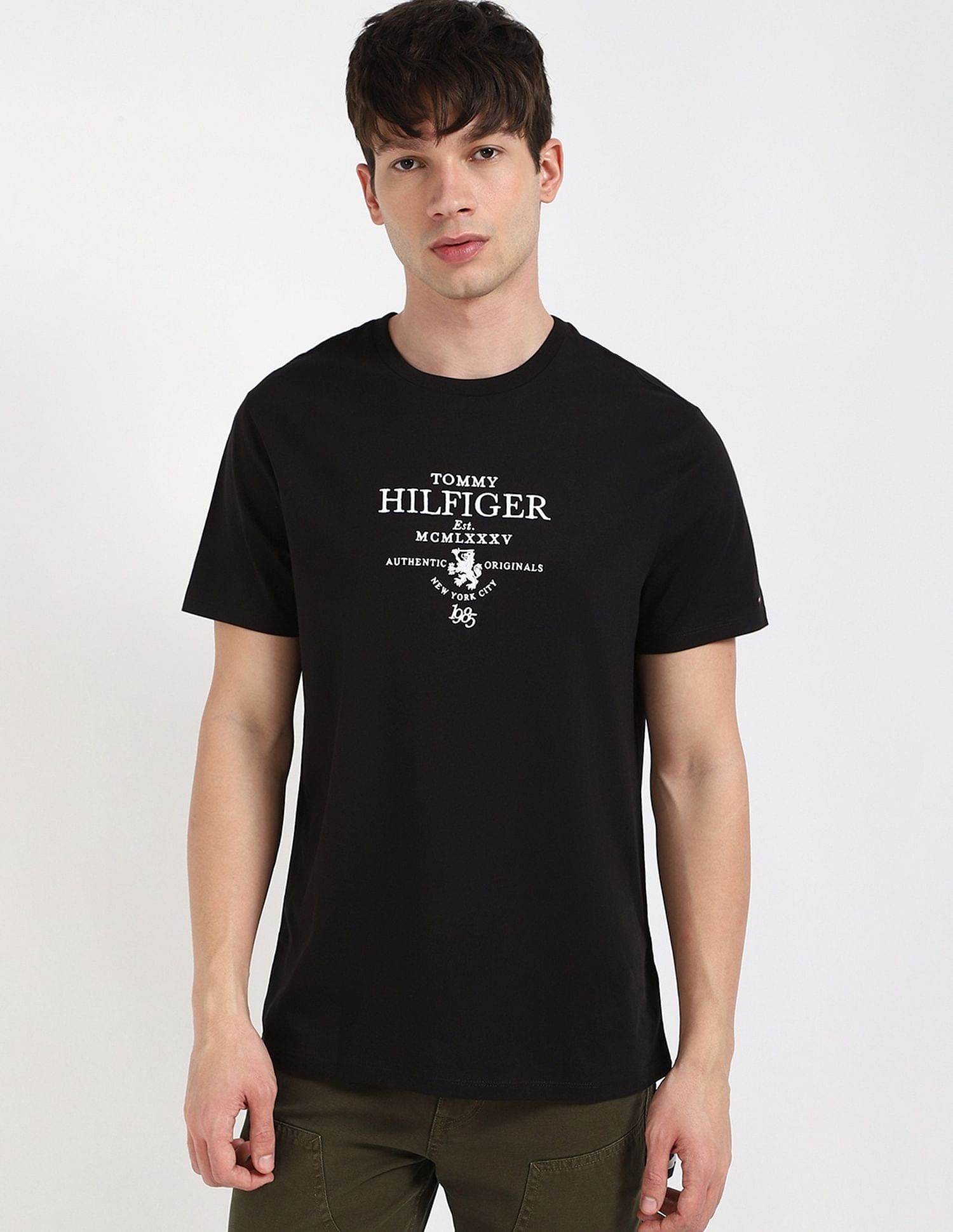 Tommy Hilfiger Embroidered Logo Regular-Fit Cotton T-Shirt