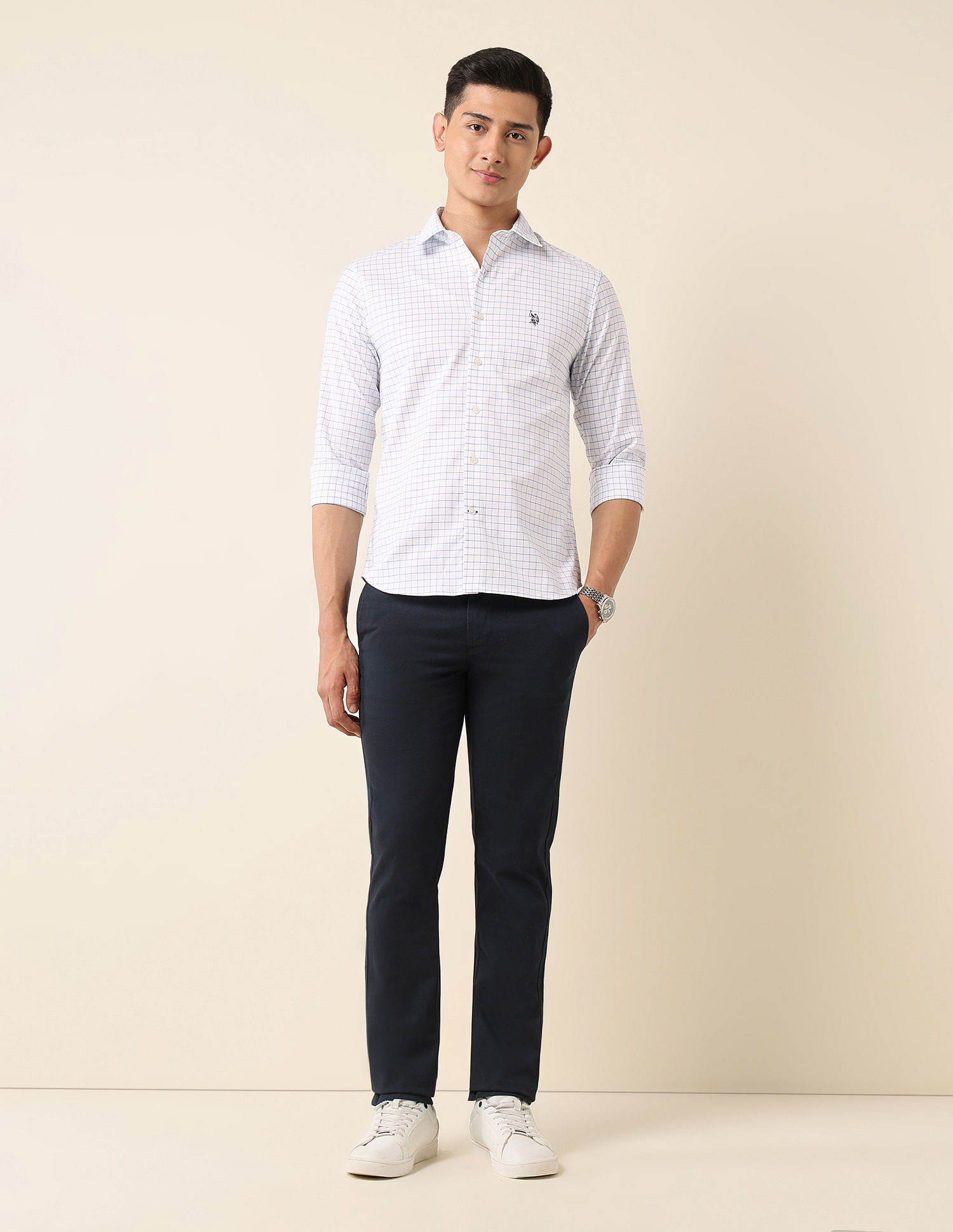 U.S. Polo Assn. Tailored Fit Graph Checked Shirt