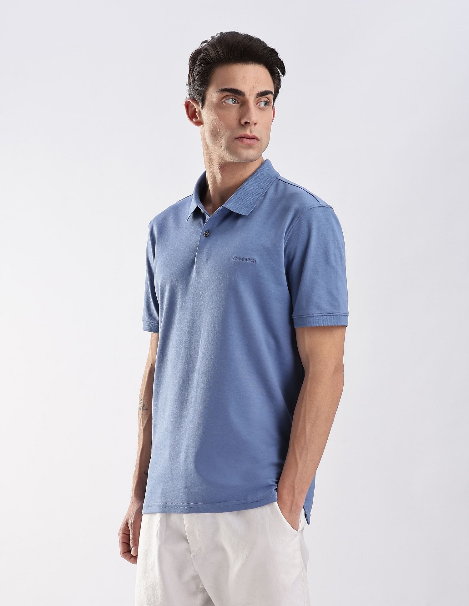 Calvin Klein Jeans Regular-Fit Solid Cotton Polo Shirt