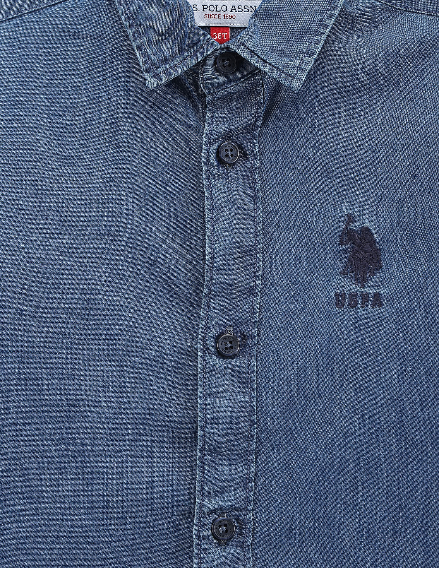 U.S. Polo Assn. Kids Boys Washed Chambray Shirt