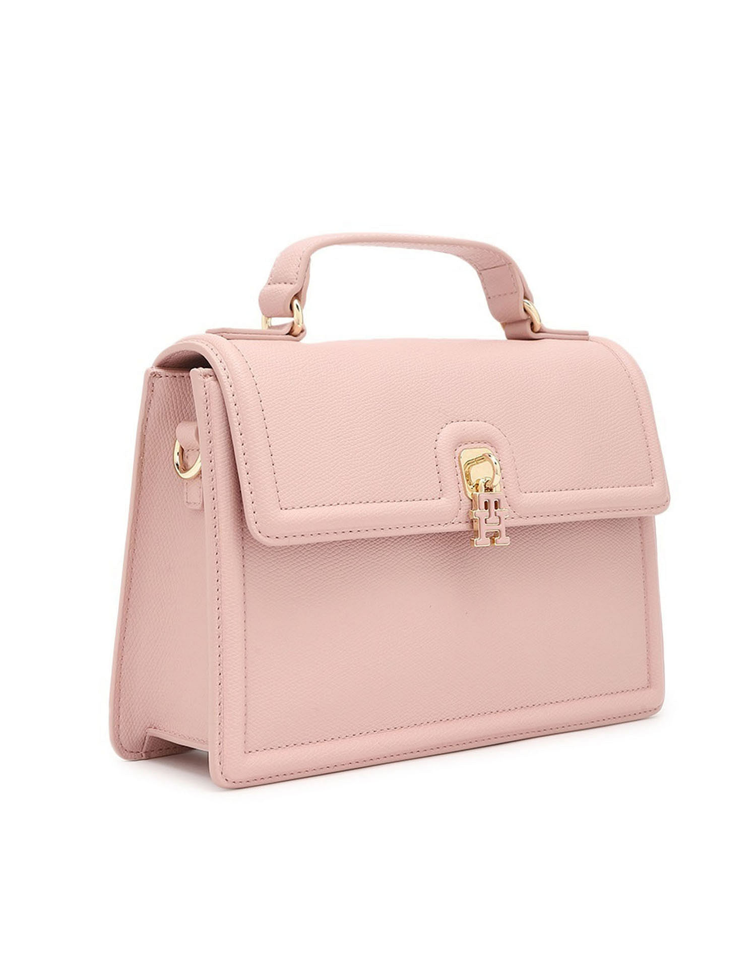 Tommy Hilfiger Solid Light-Pink PU Sling Bag