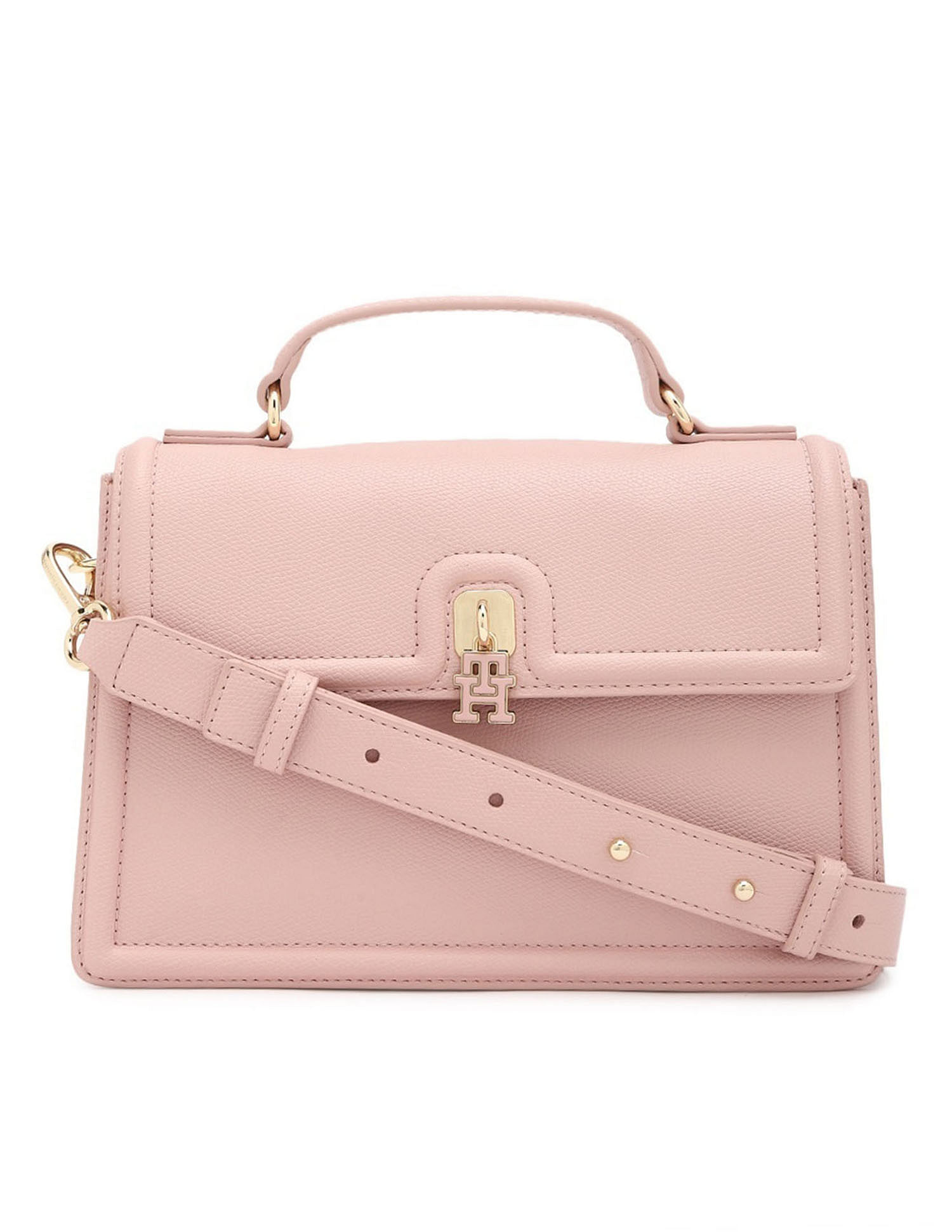 Tommy Hilfiger Solid Light-Pink PU Sling Bag