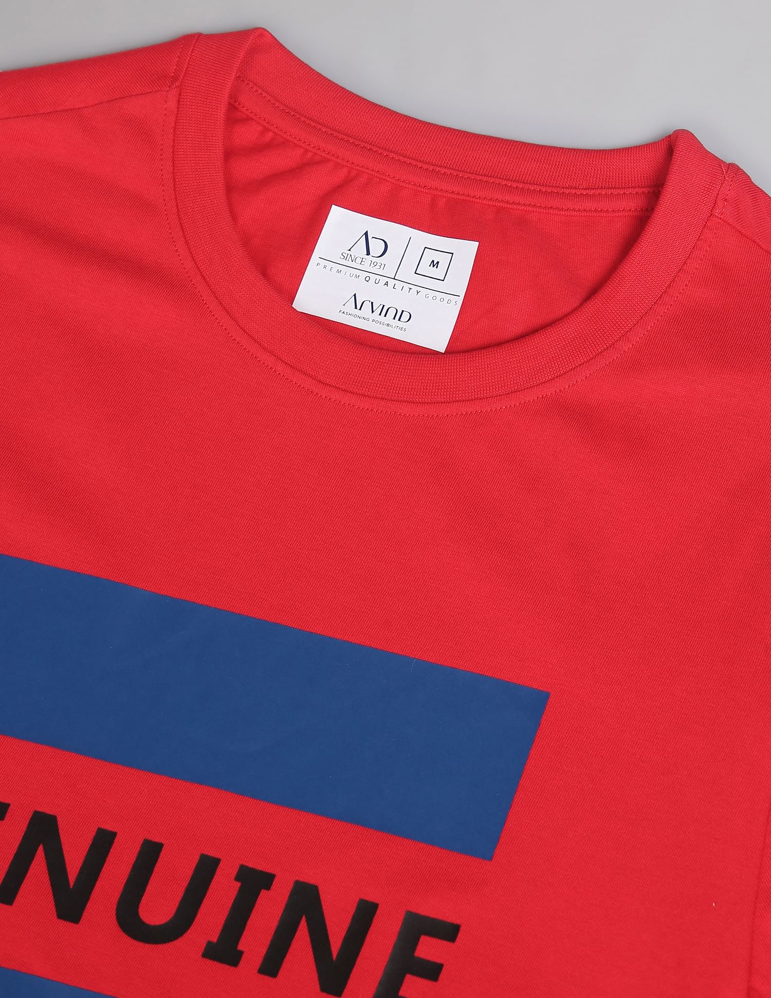 AD by Arvind Crew Neck Graphic Print T-Shirt