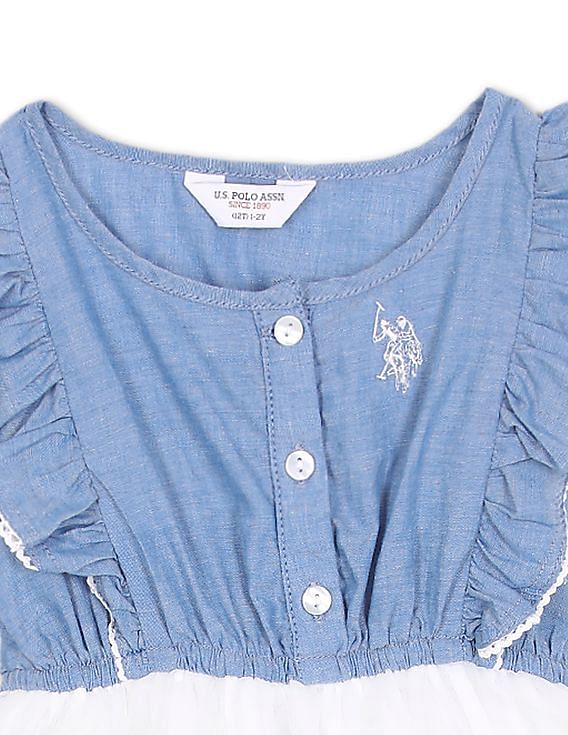 U.S. Polo Assn. Kids Colour Block Fit And Flare Dress