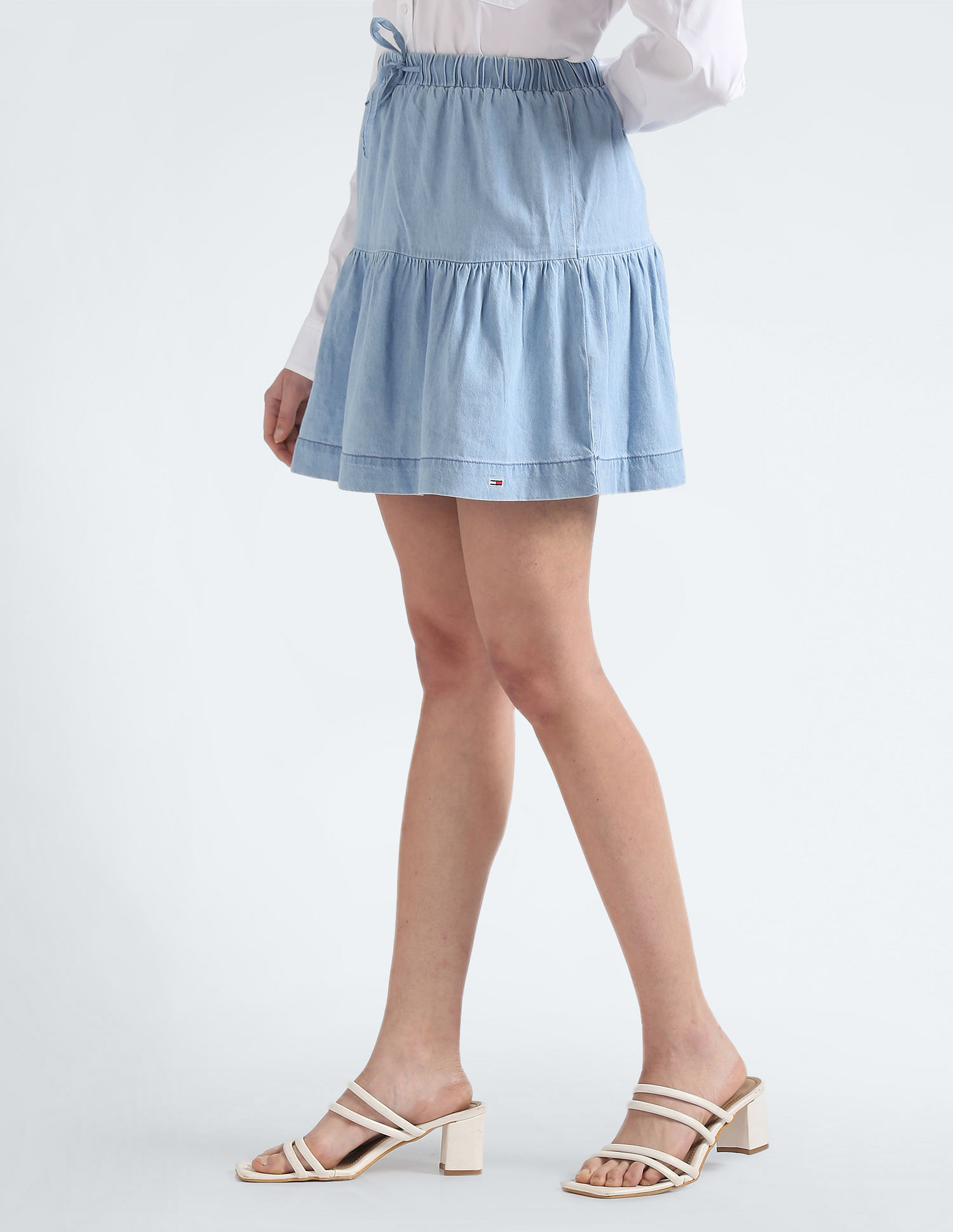 Tommy Hilfiger Tiered Chambray Mini Skirt