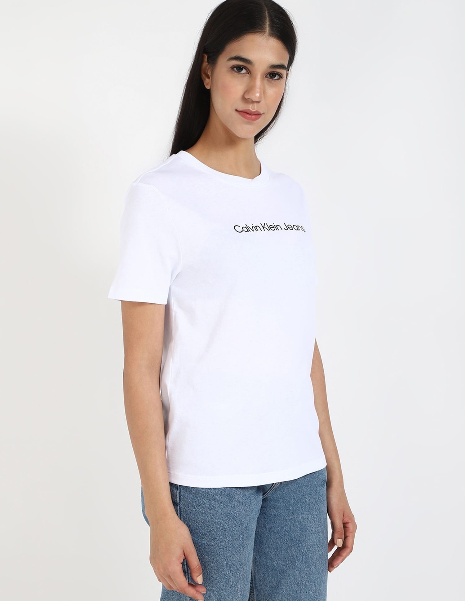 Buy Calvin Klein Jeans Womens White Logo T-Shirt