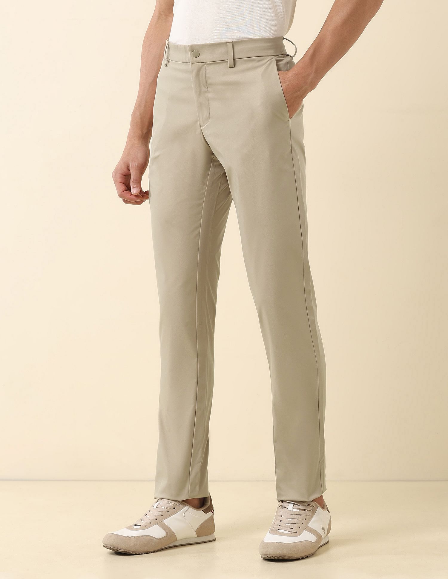 U.S. Polo Assn. Solid Denver Slim Fit Trousers