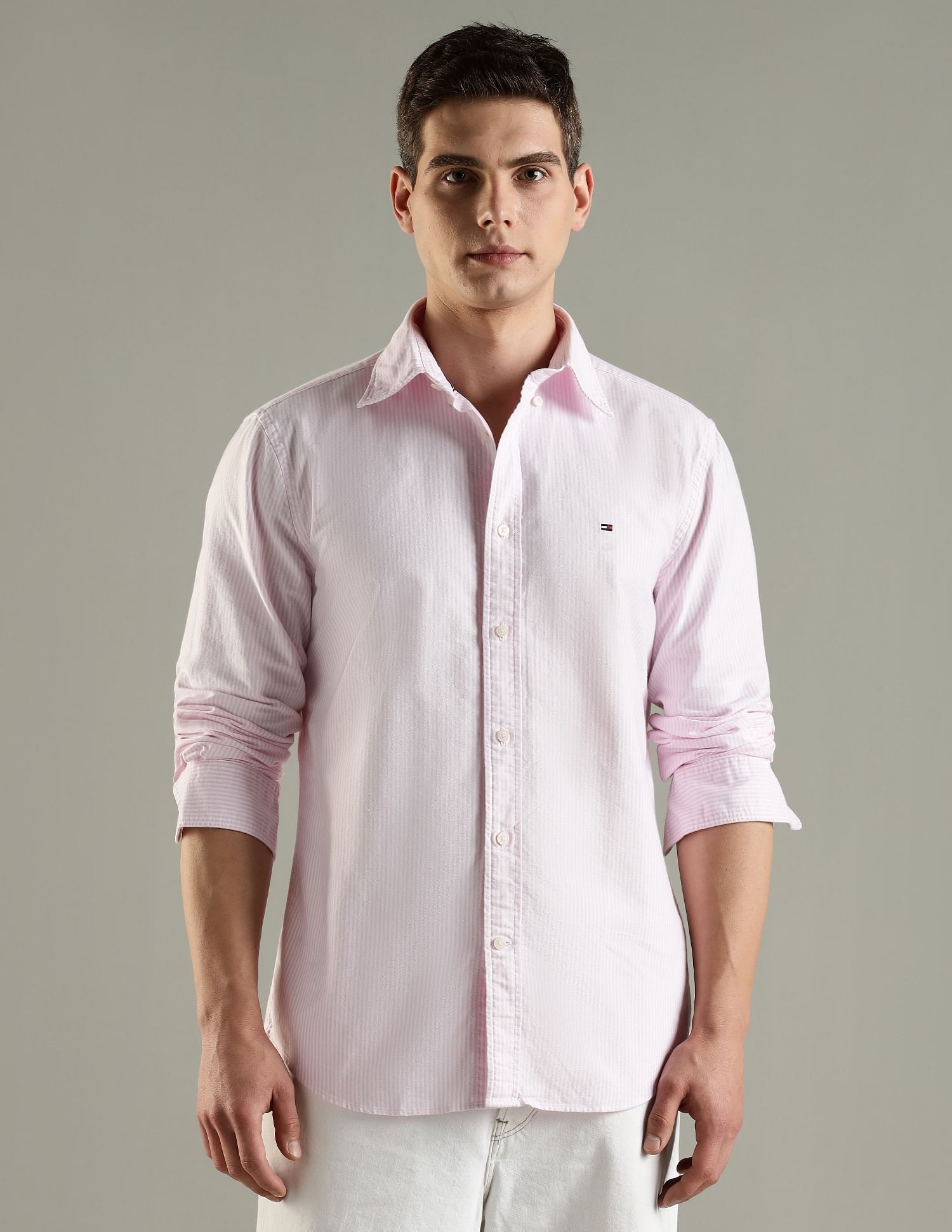 Tommy Hilfiger Solid Regular Fit Cotton Shirt