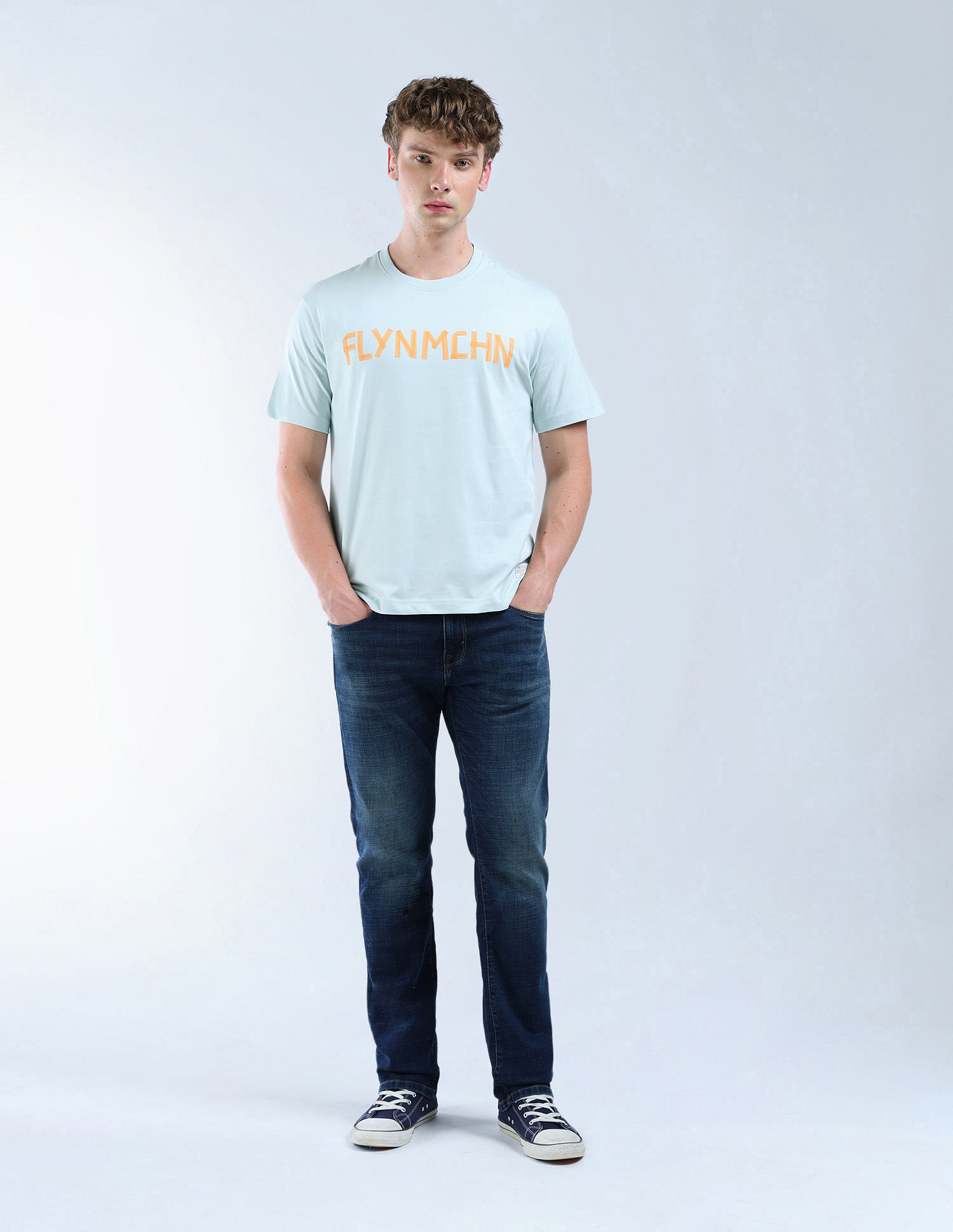 Flying Machine Brand Printed Essentials(Brand Carrier) T-Shirt