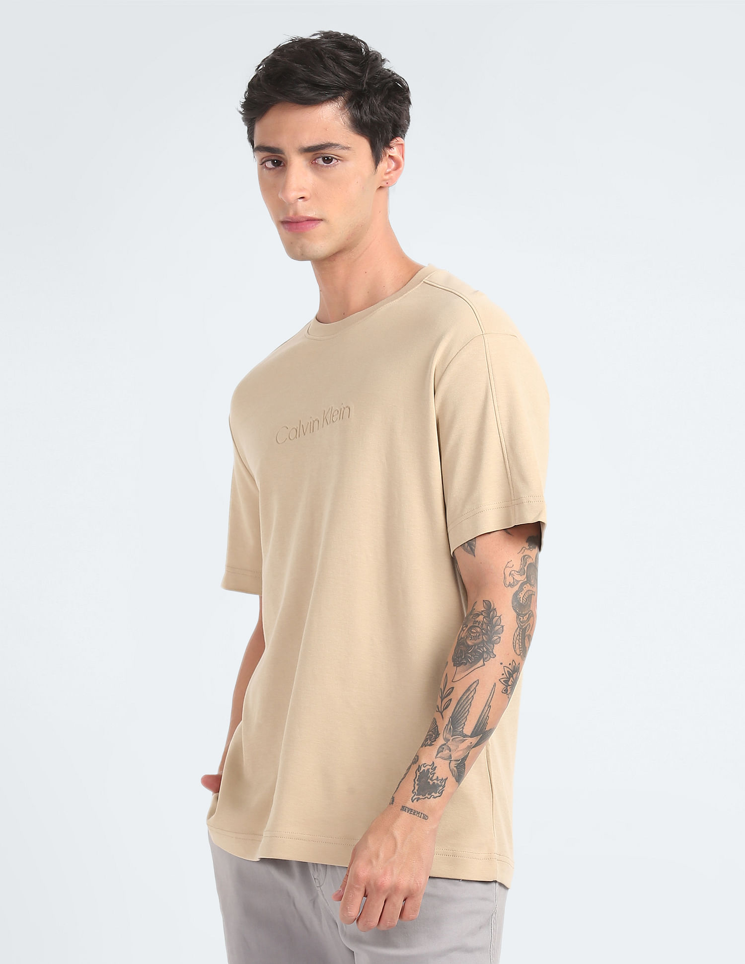 Buy Calvin Klein Debossed Logo Comfort Fit T-Shirt - NNNOW.com