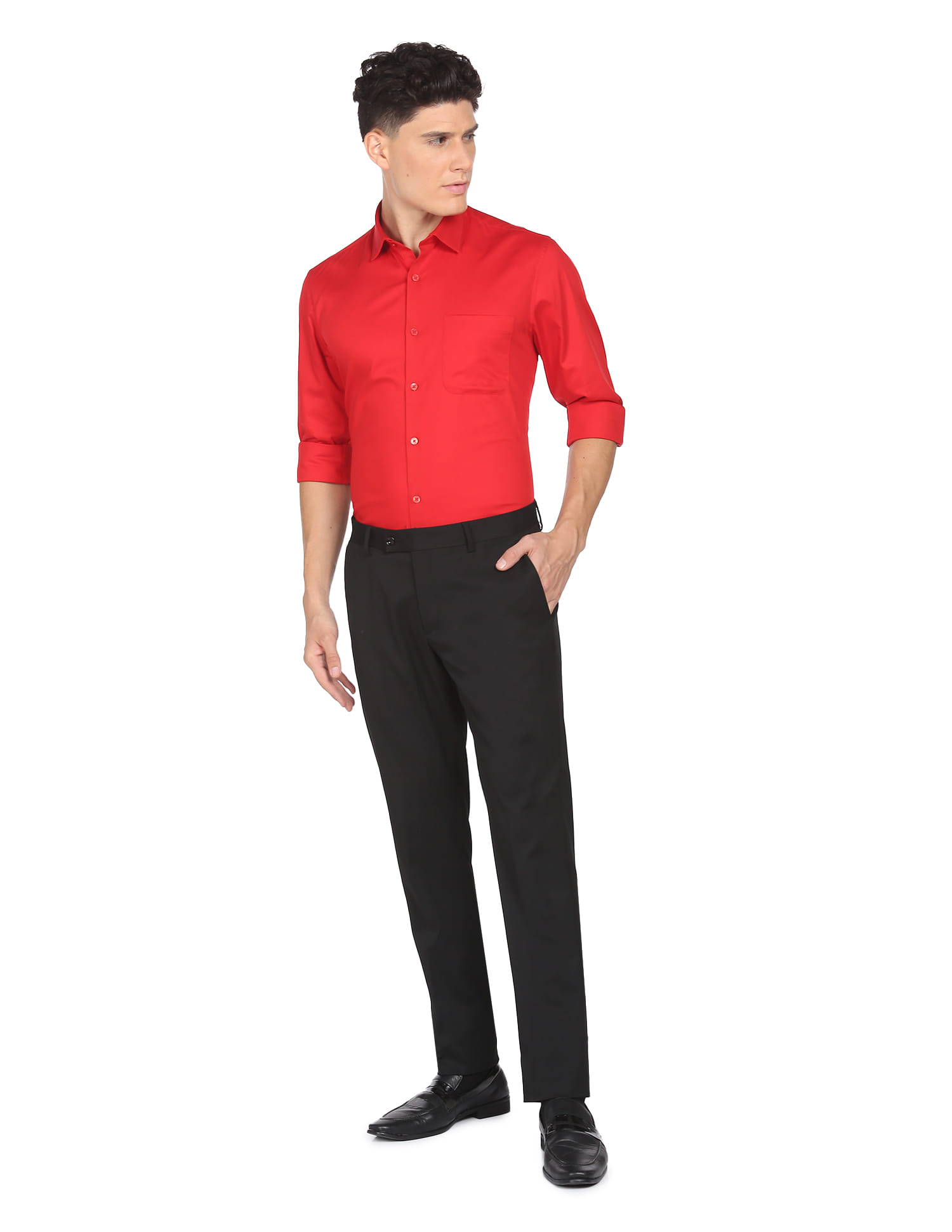 Buy AD by Arvind Detachable Collar Twill Regular Fit Formal Shirt