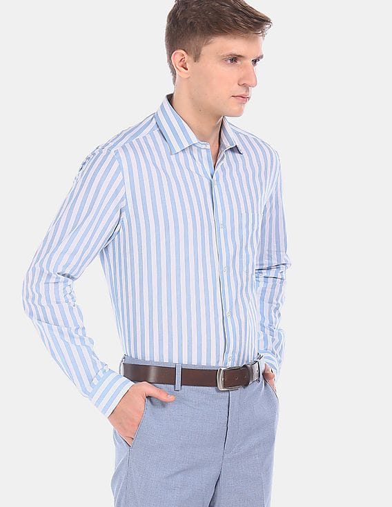 striped formal shirt mens
