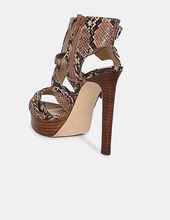 Brown snakeskin heels best sale