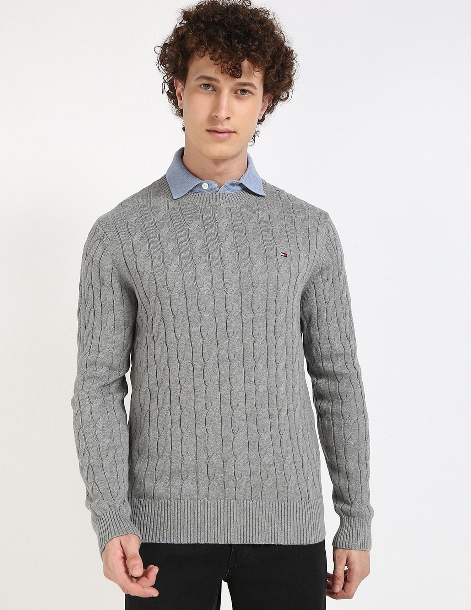 Tommy Hilfiger Cable-Knit Regular-Fit Cotton Sweater