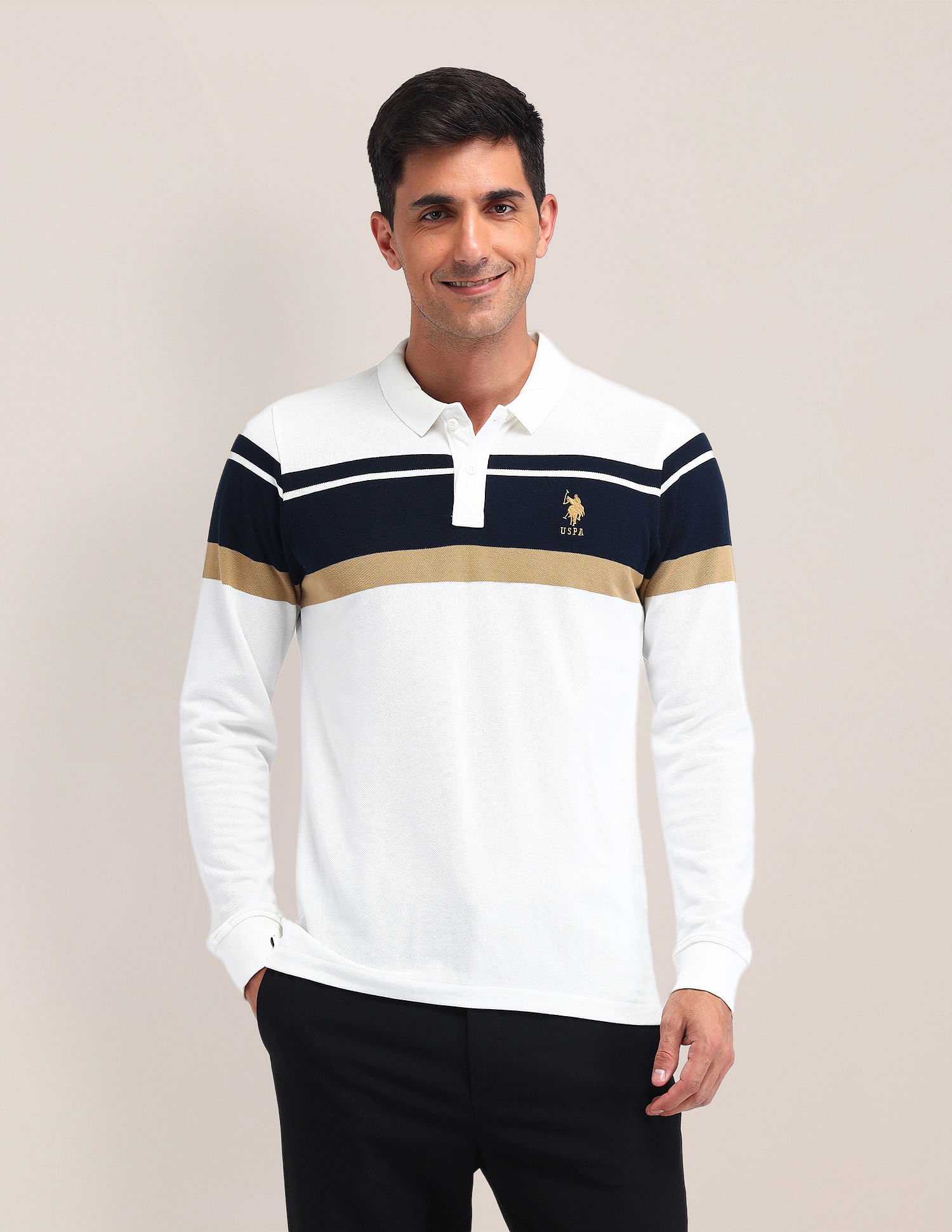 U.S. Polo Assn. Solid Pattern Slim Fit Polo Shirt
