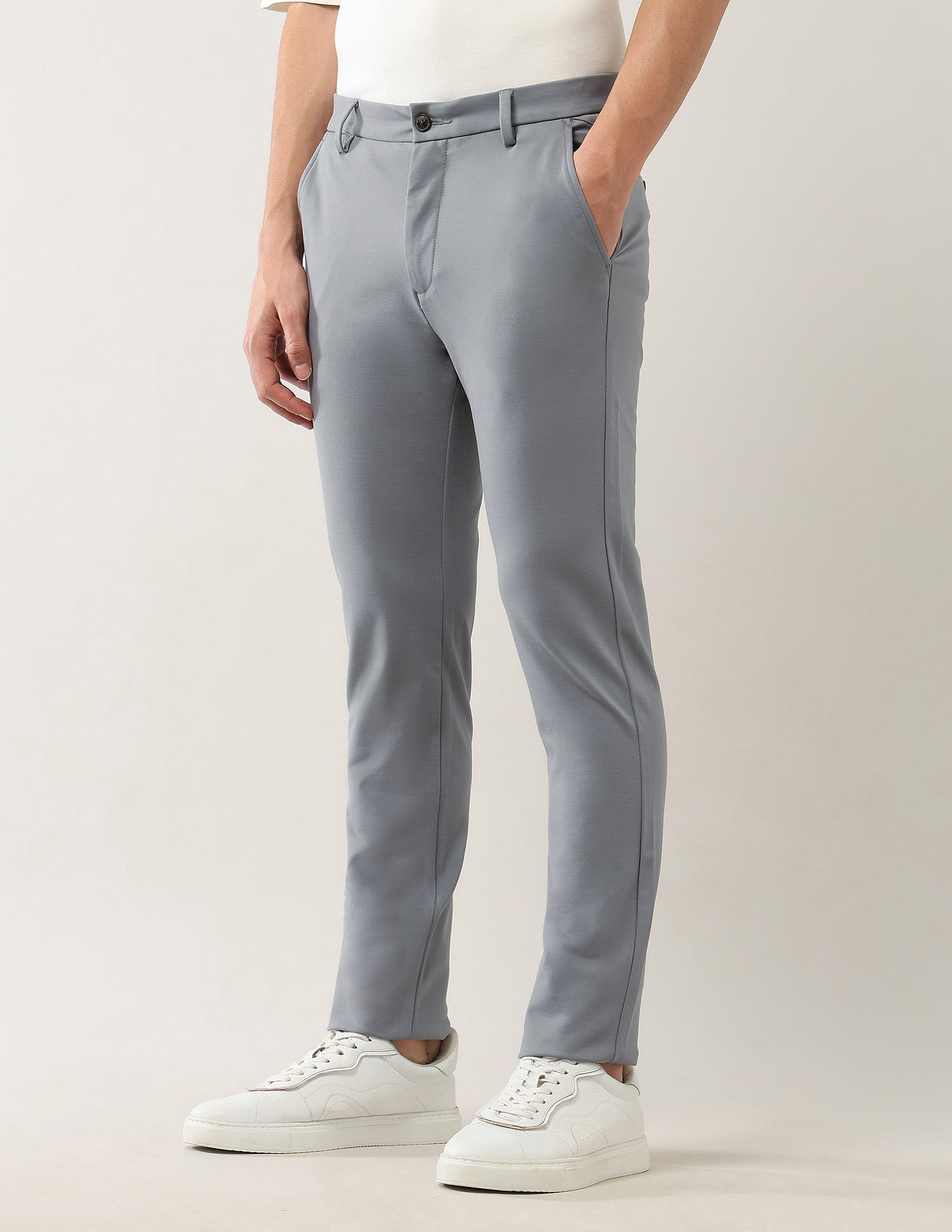Arrow Sport Slim Fit Mid Rise Trousers