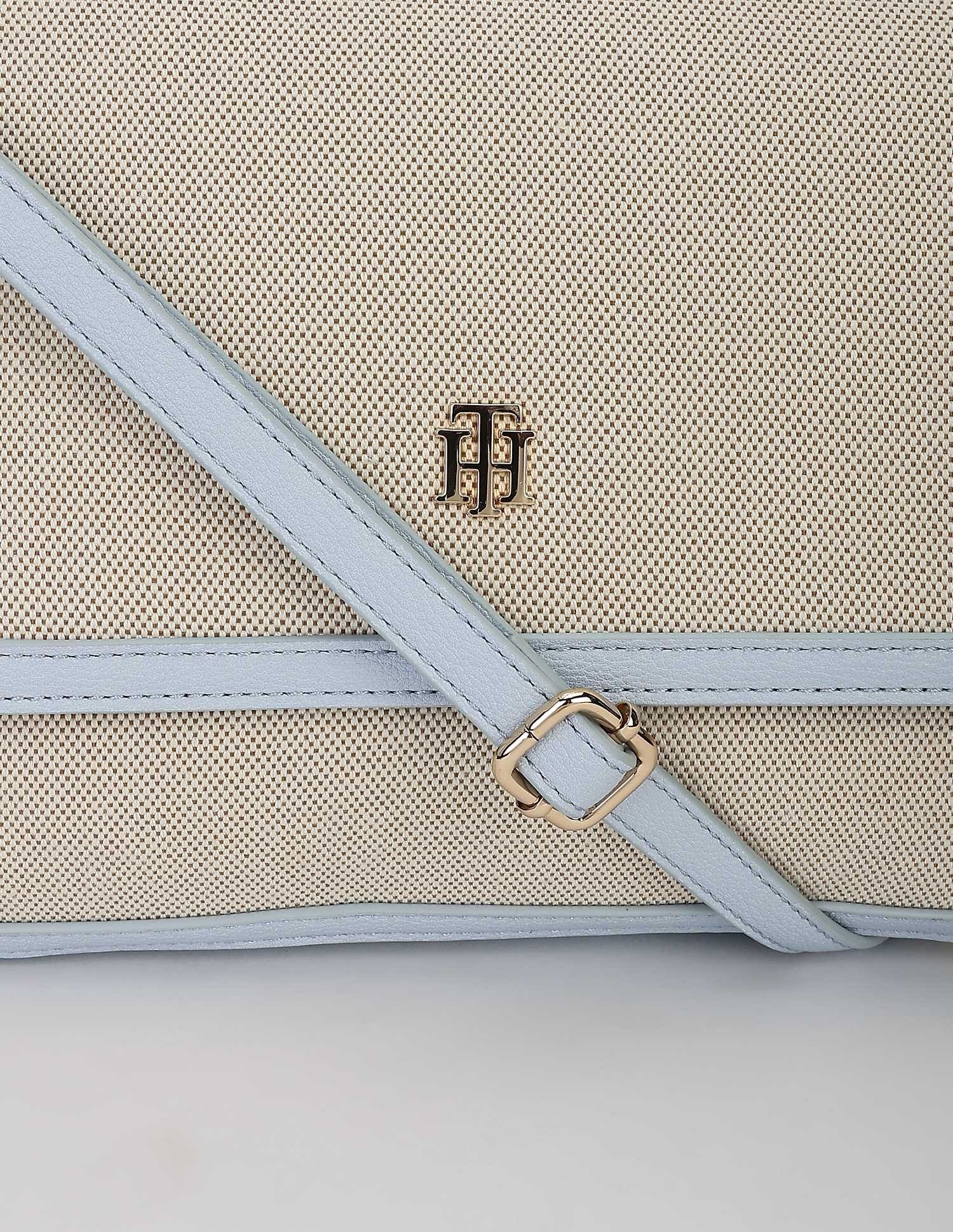 Tommy Hilfiger Solid Blue Polyester Hand Bags