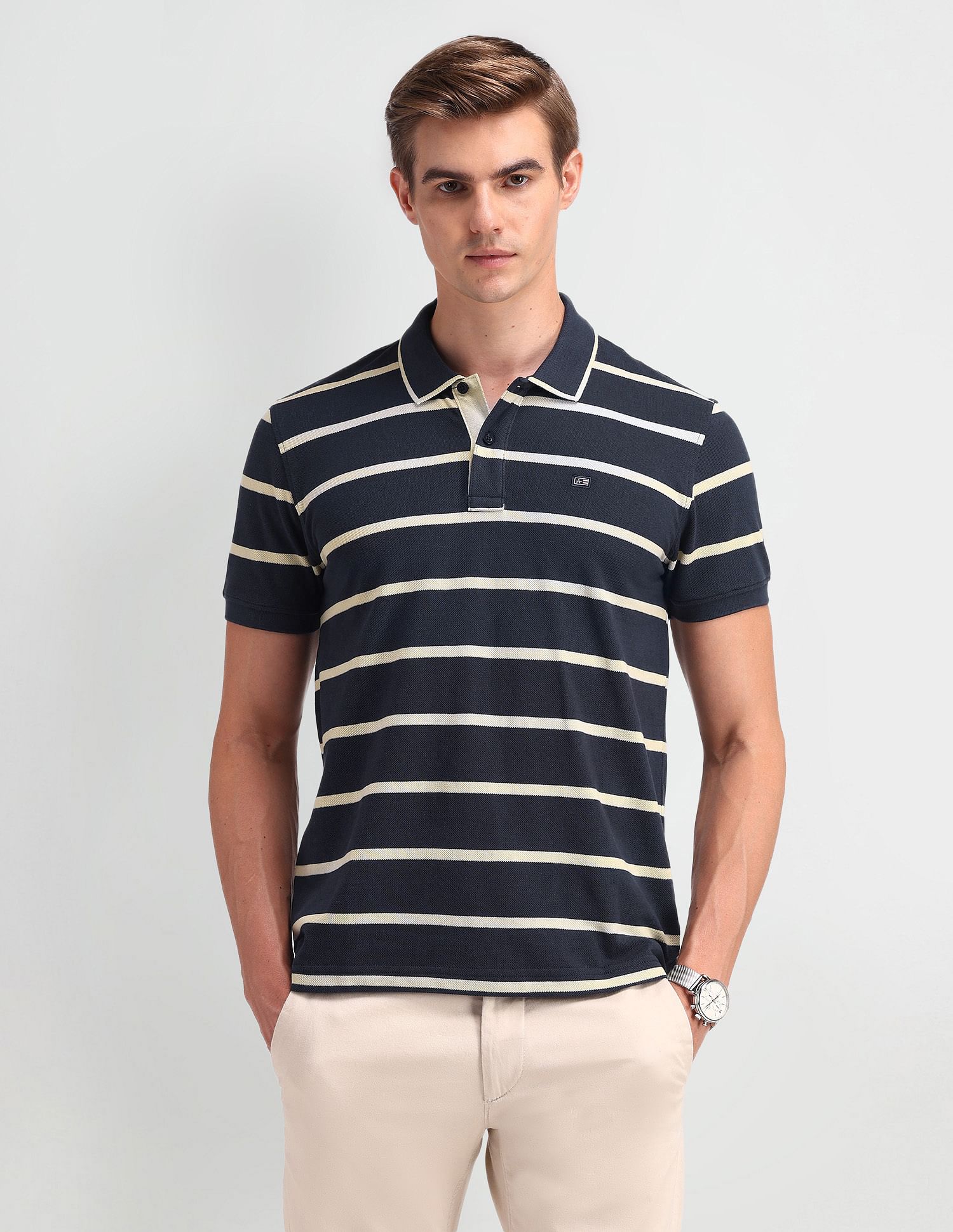 Arrow Sport Horizontal Striped Regular Polo Shirt