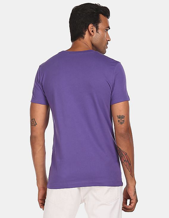 Calvin Klein Jeans Plus micro monogram logo slim fit t-shirt in purple