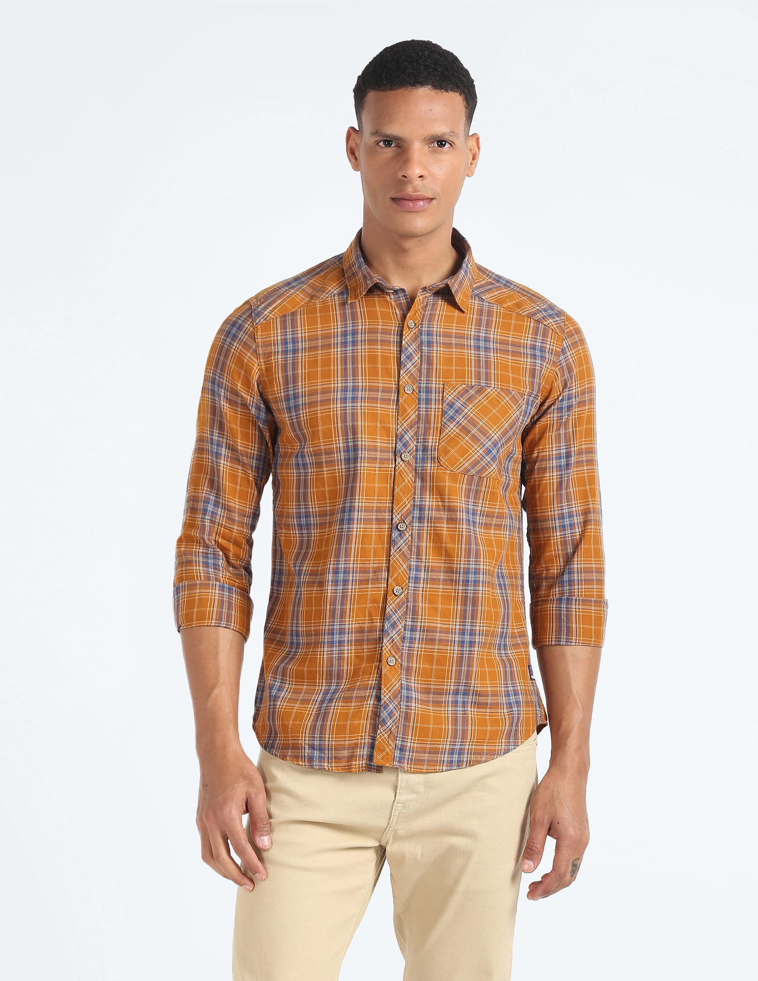 Flying Machine Tartan Check Twill Shirt