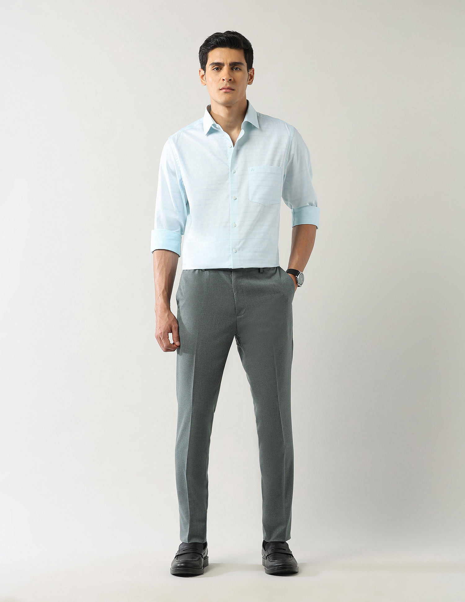 Arrow Mid Rise Autoflex Dobby Trousers
