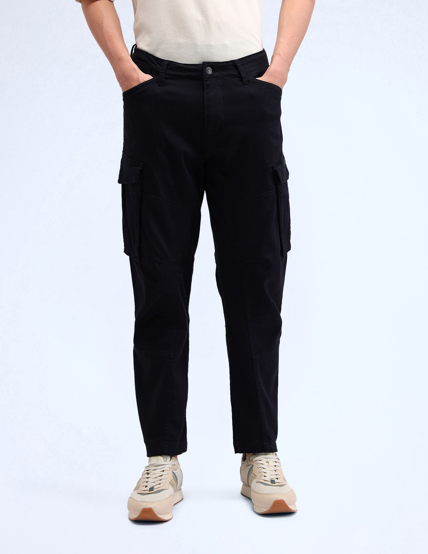 Flying Machine Relaxed Fit Solid Trousers