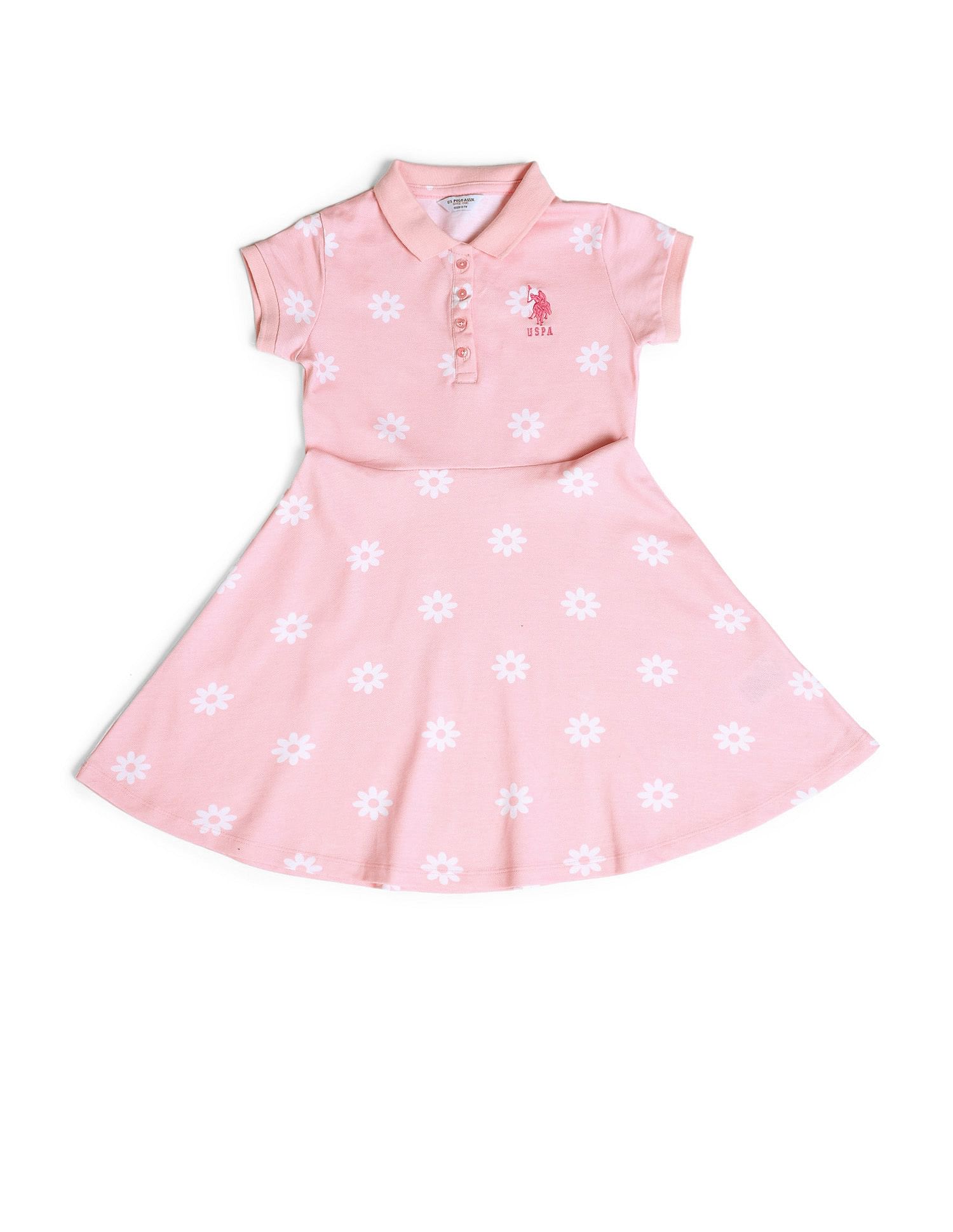 U.S. Polo Assn. Kids Girls Floral A-line Dress