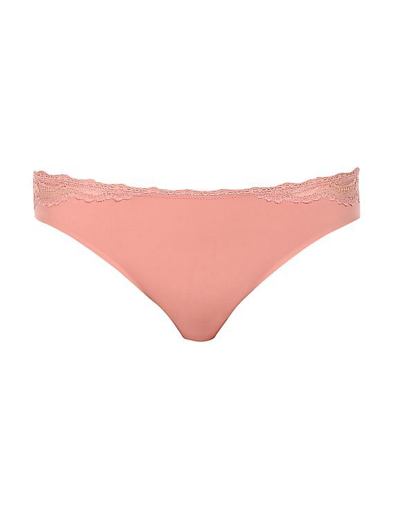 Buy Calvin Klein Underwear Women Pink Lace Accent Seamless Bikini