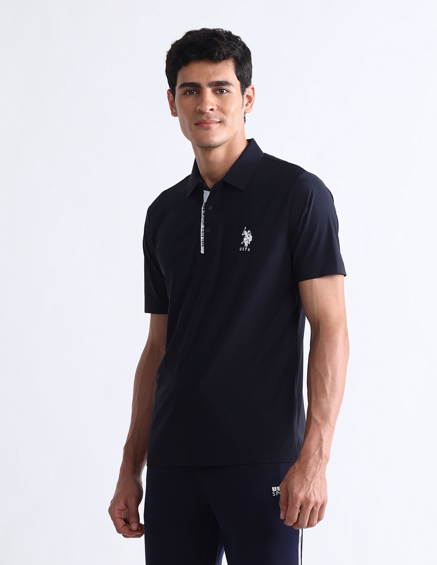 USPA Active Solid Slim Fit Polo Shirt