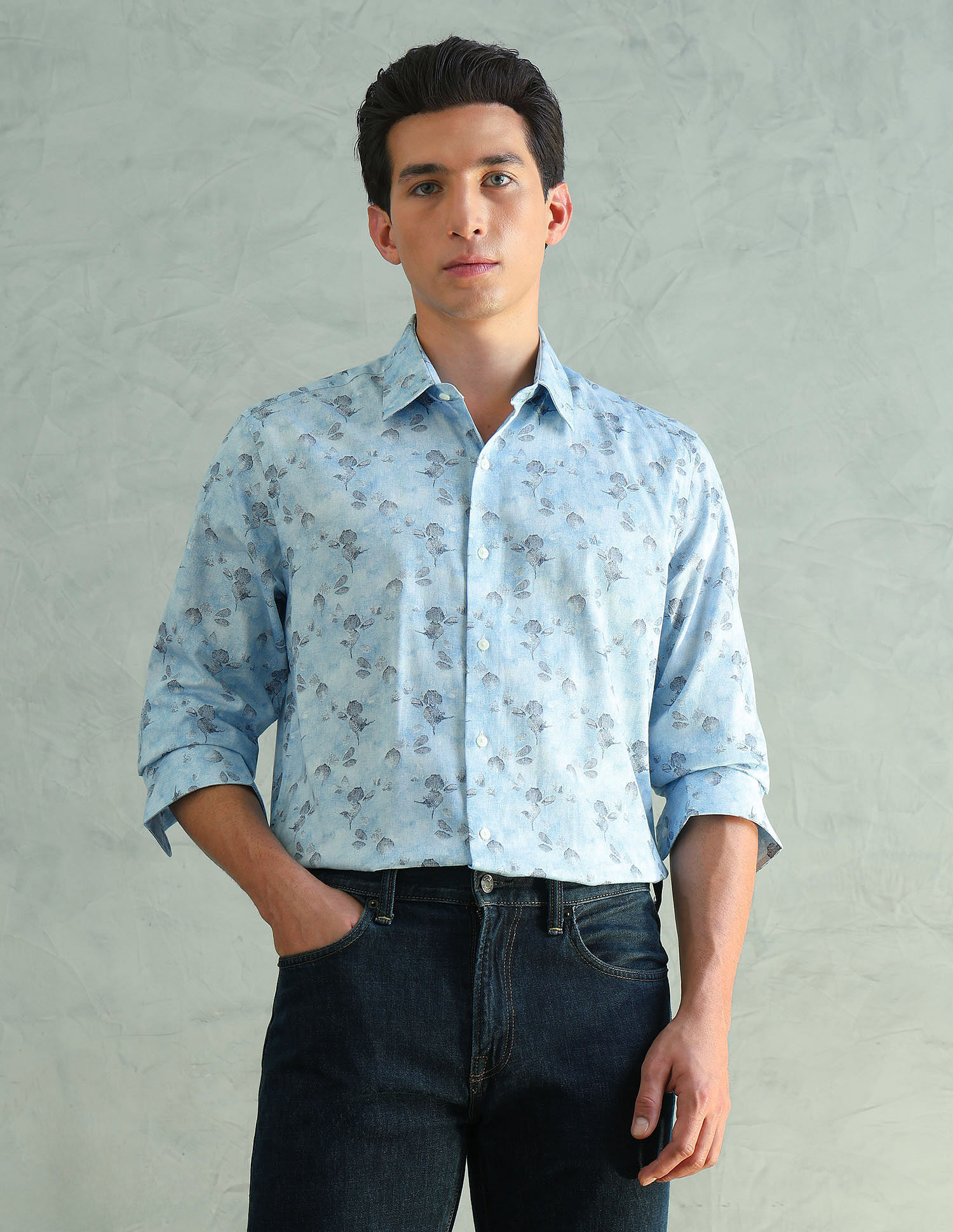 Arrow Newyork Slim Fit Smart Printed Shirt