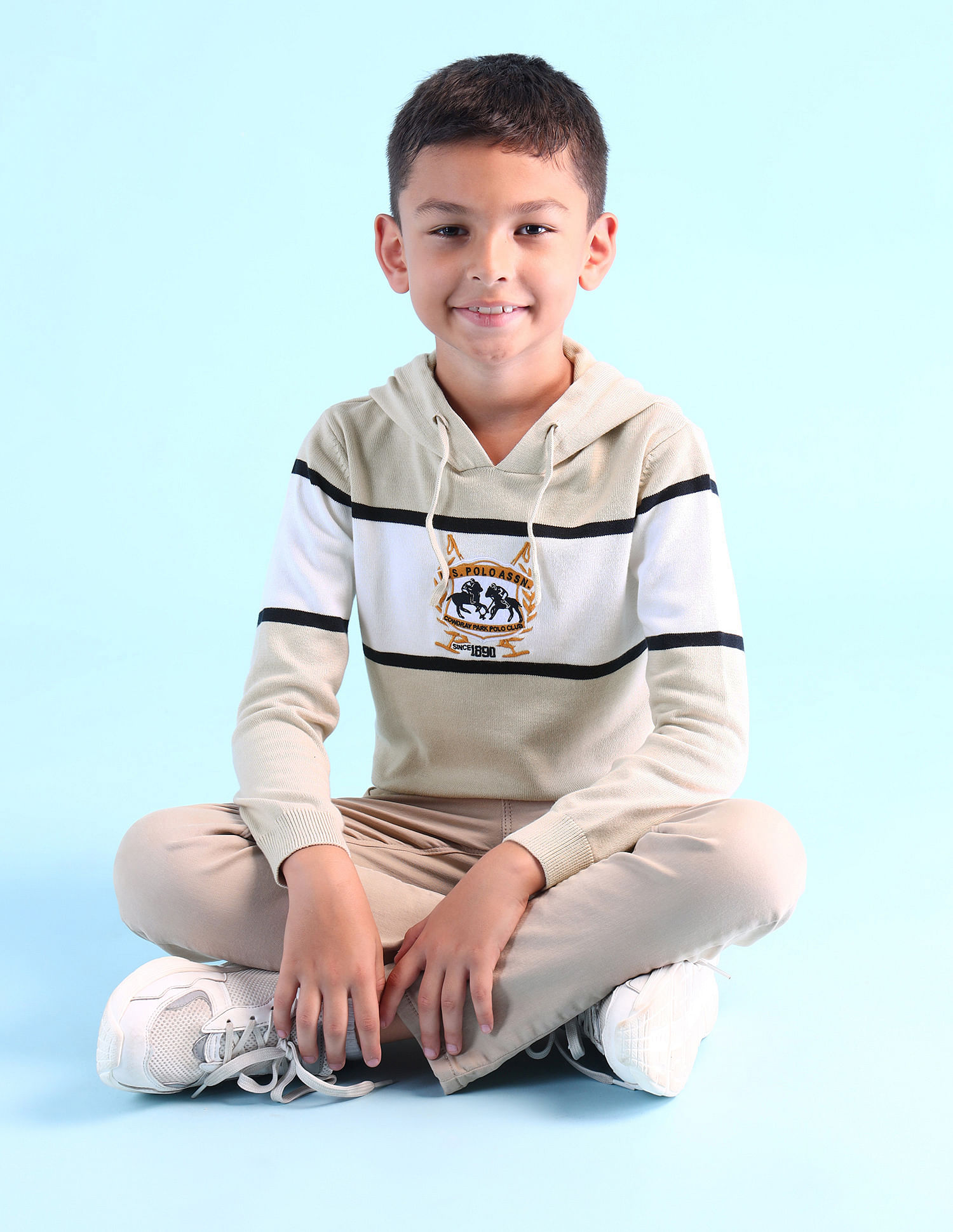 U.S. Polo Assn. Kids Boys Brand Embroidered Pure Cotton Sweater