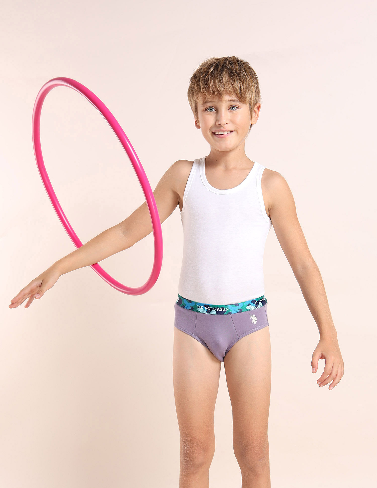 USPA Innerwear Boys Cotton Spandex Solid Briefs - Pack Of 5