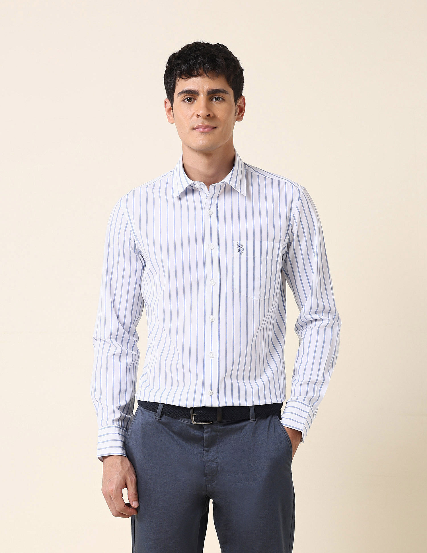U.S. Polo Assn. Vertical Striped Tailored Fit Shirt