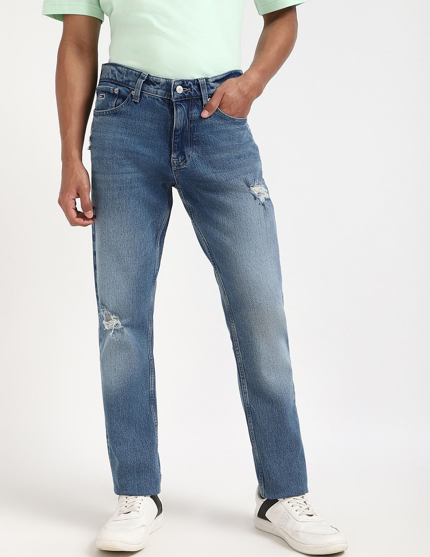 Tommy Hilfiger Mid-Wash Slim-Fit Low-Rise Jeans