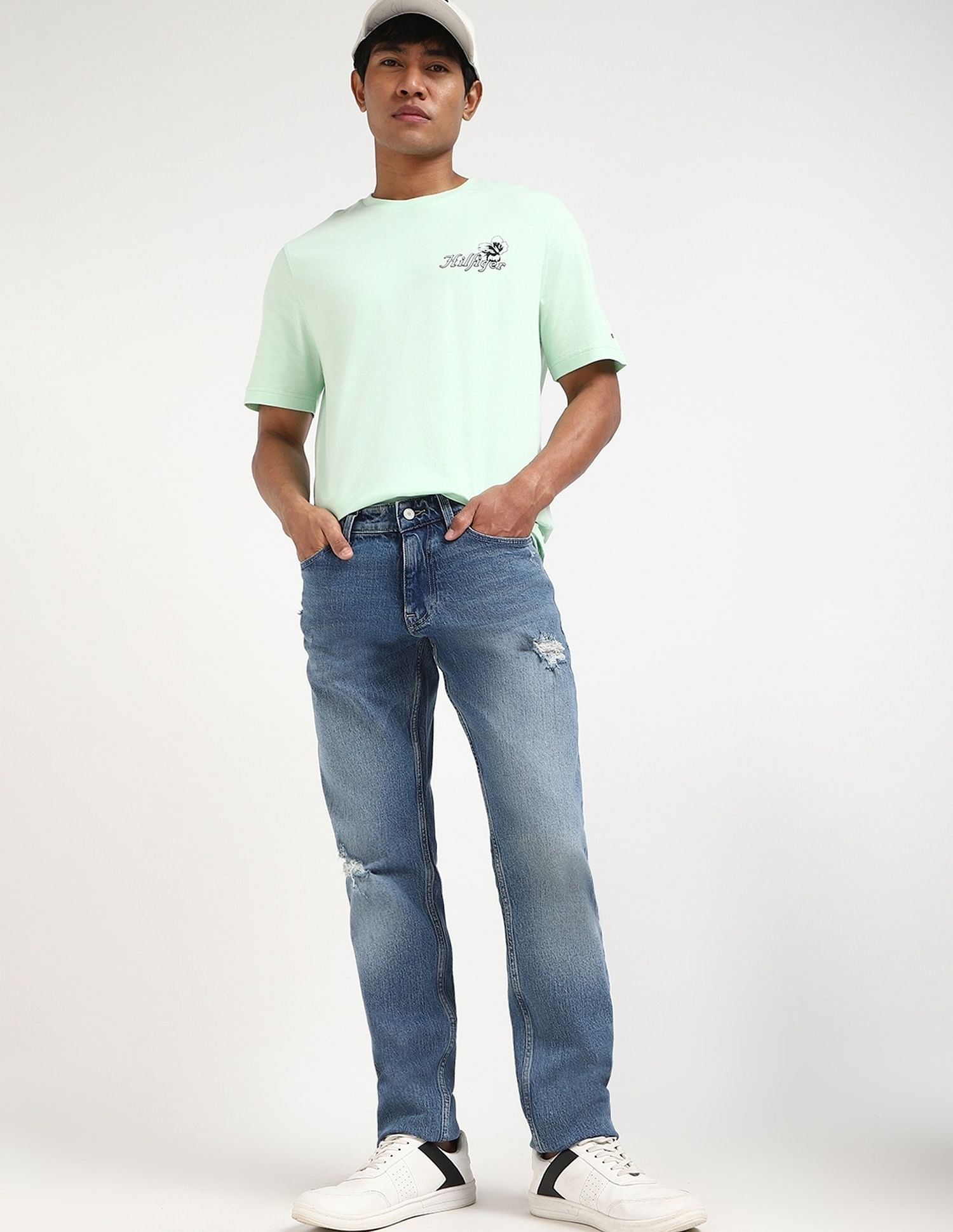 Tommy Hilfiger Mid-Wash Slim-Fit Low-Rise Jeans