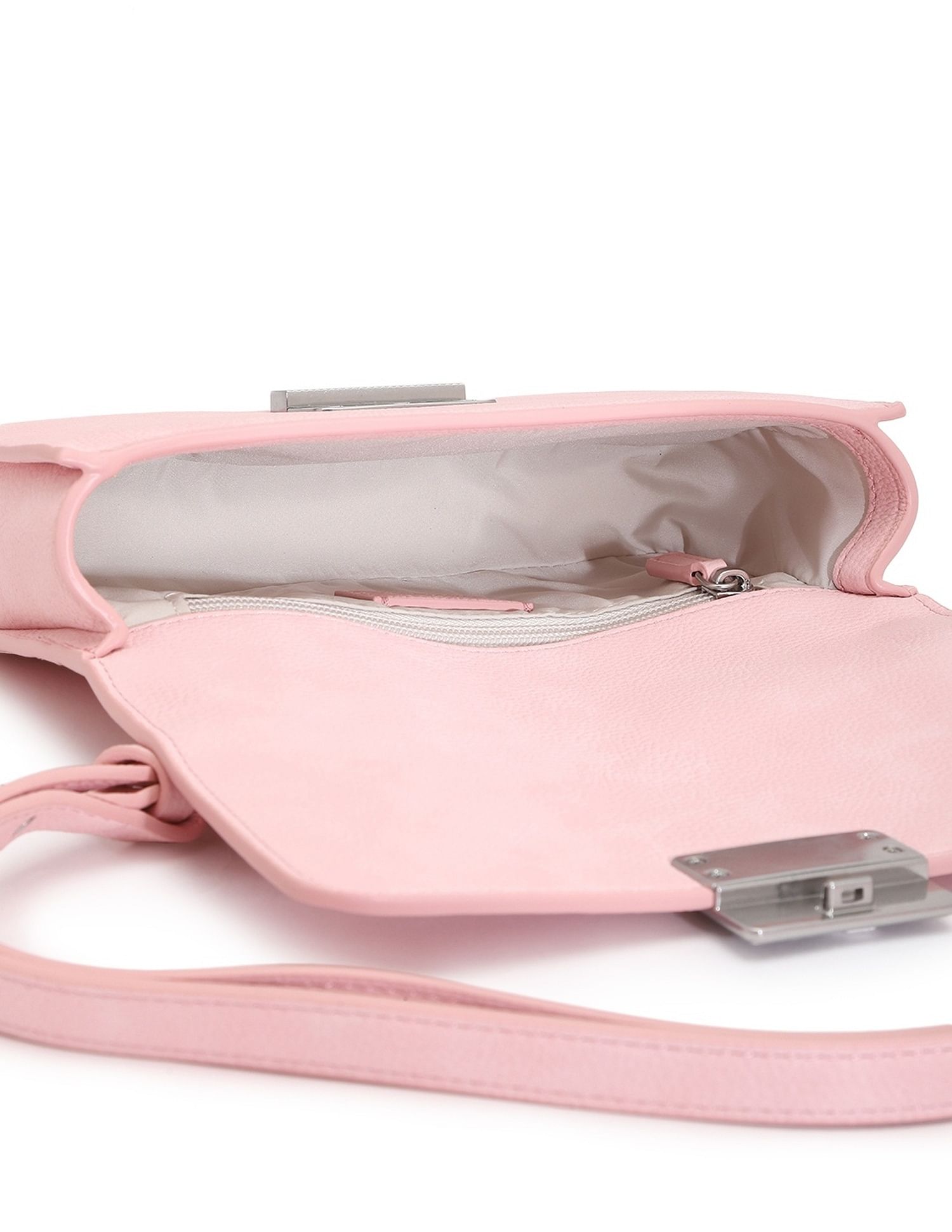 Tommy Hilfiger Solid Pink Pu Shoulder Bag