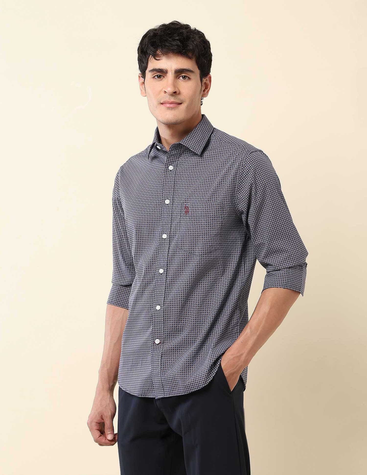 U.S. Polo Assn. Geometric Printed Tailored Fit Shirt